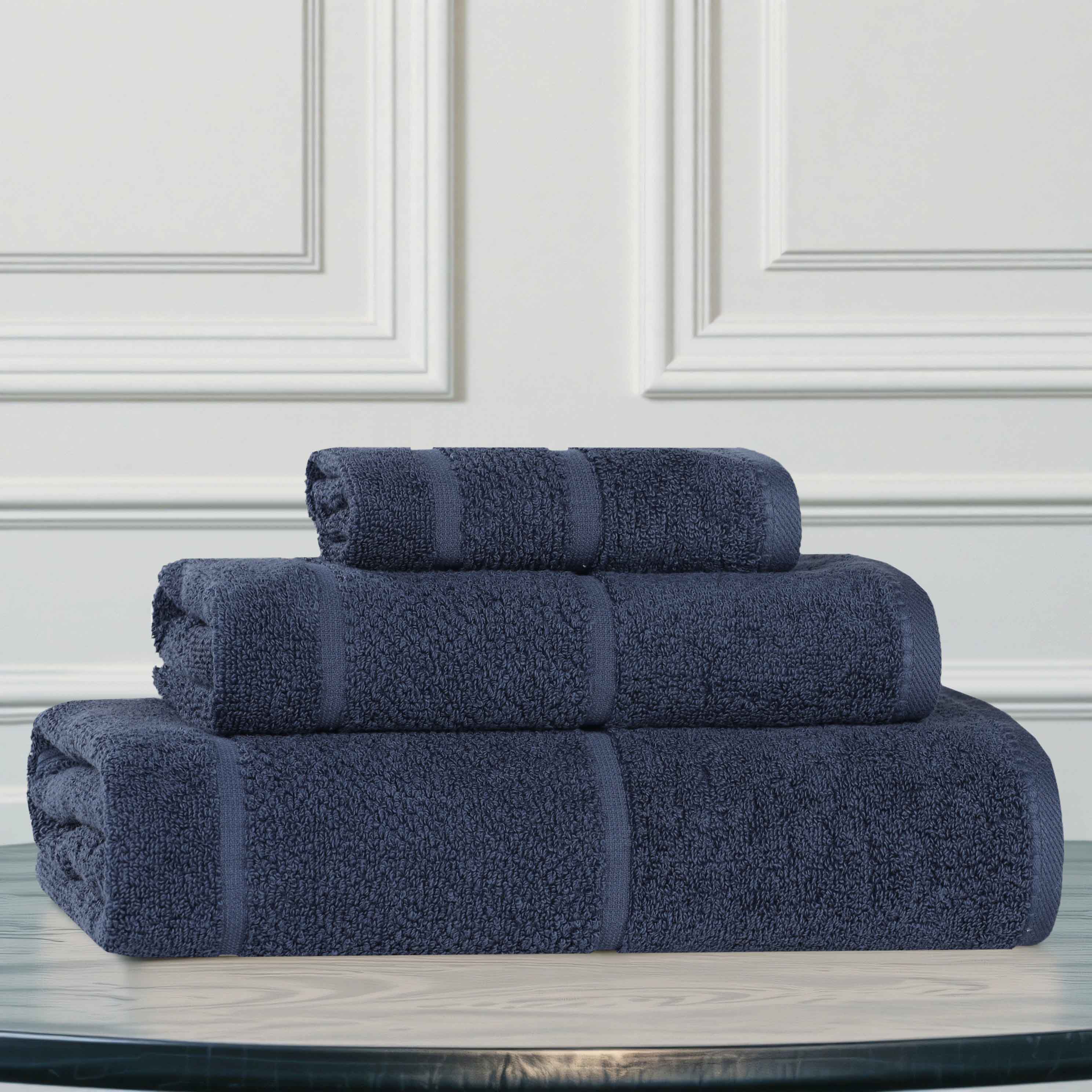 Premium 3-Piece Cotton Towel Set with Broad Border - Soft, Absorbent & Stylish for Bath, Spa & Home Decor - Mile Smart Twist Collection