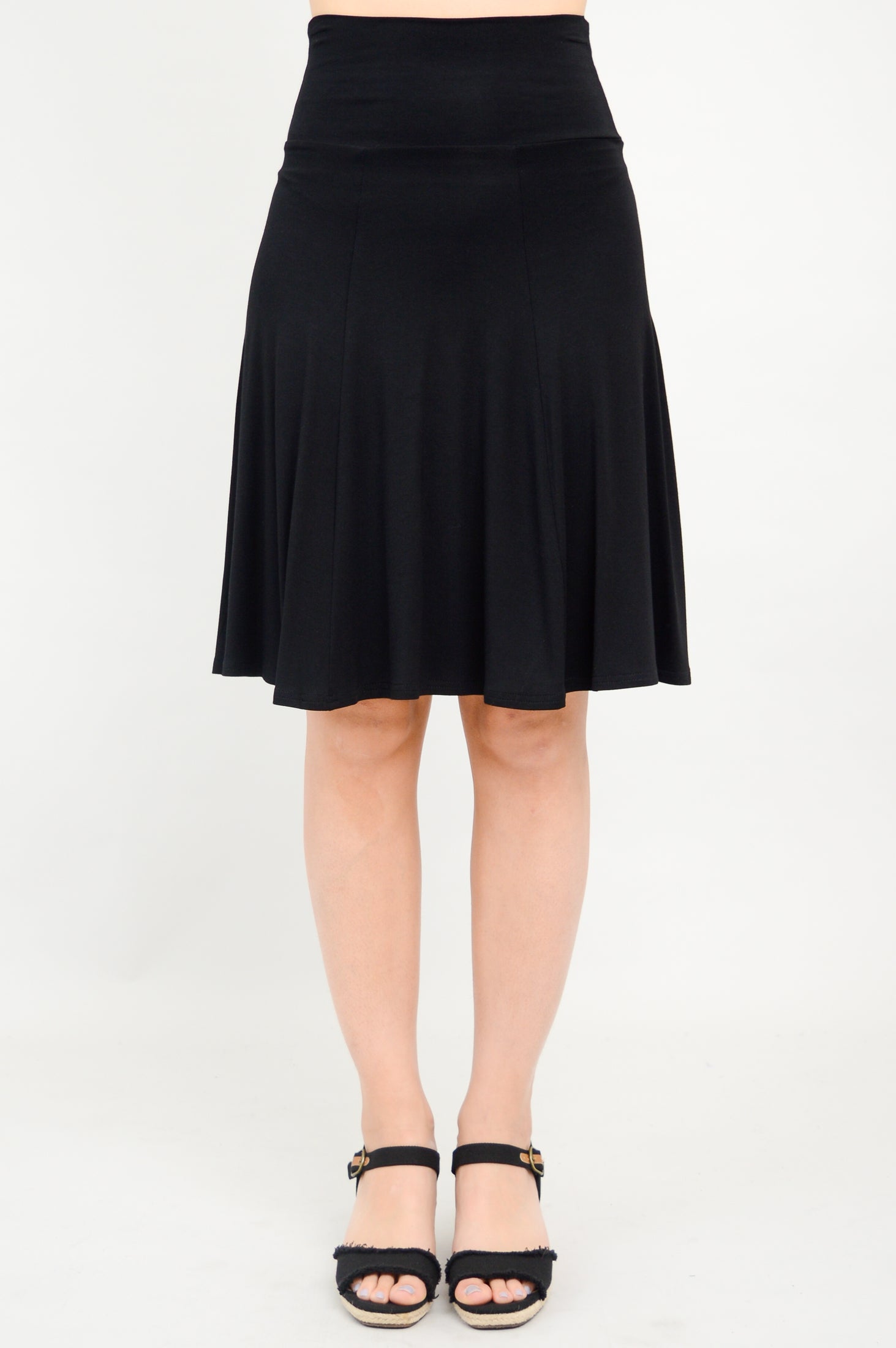 Aly Bamboo Skirt for Women - Soft & Comfortable Black Midi Skirt - Perfect for Casual Wear, Office & Summer Outfits