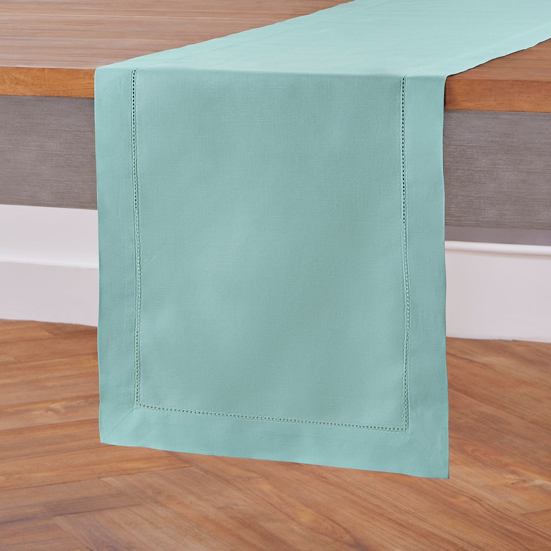Premium Cotton Linen Hemstitch Table Runner - Elegant Dining Table Decor for Weddings, Parties & Home Decor