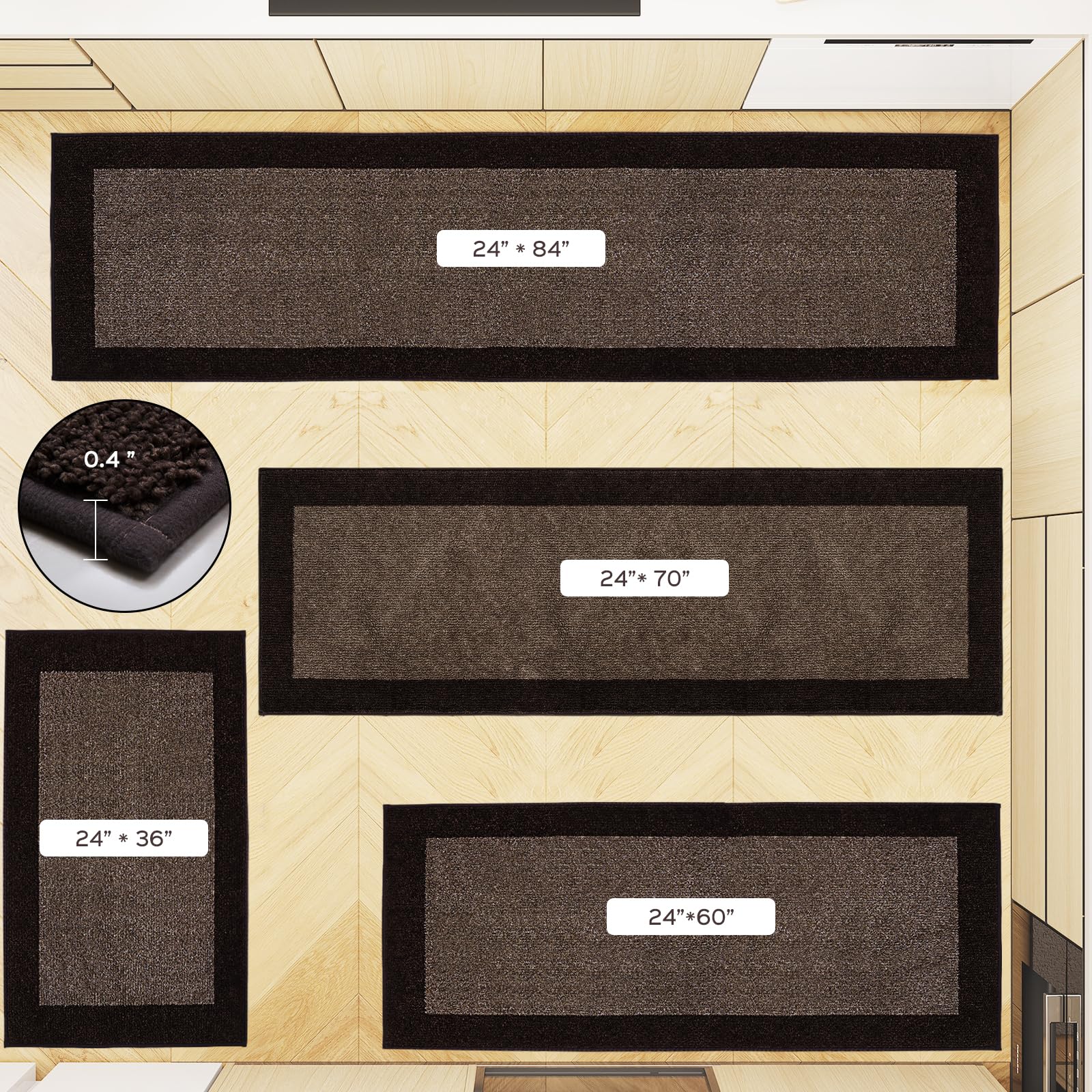 Non-Slip Machine Washable Kitchen Rug 24