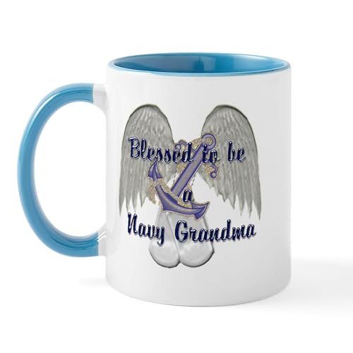 White/Blue Inside - Blessed Navy Grandma Mug