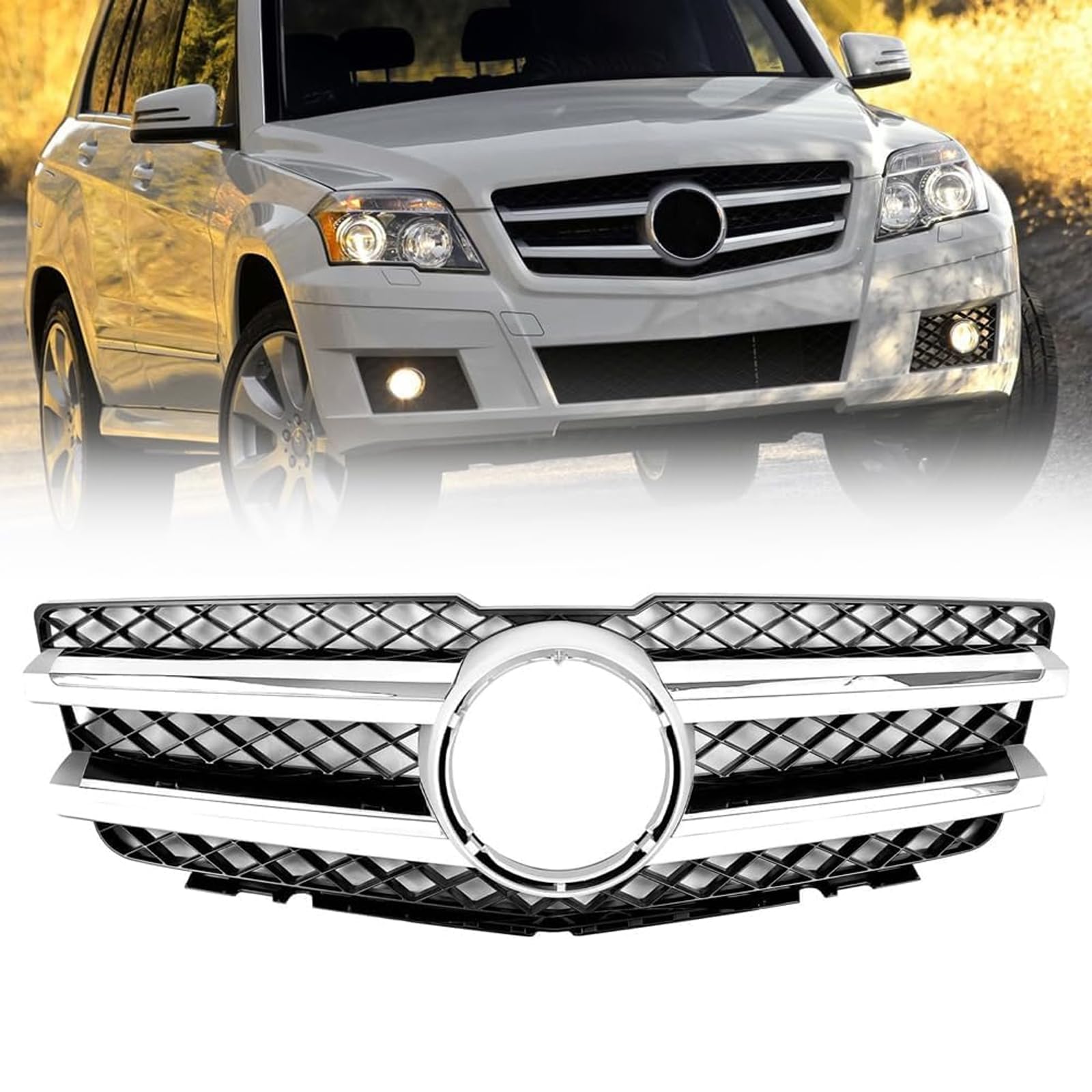 Mercedes Benz X204 GLK Front Grille Replacement (2008-2012) - Compatible with GLK250 & GLK350 Models - Perfect for Car Upgrades & Off-Road Adventures