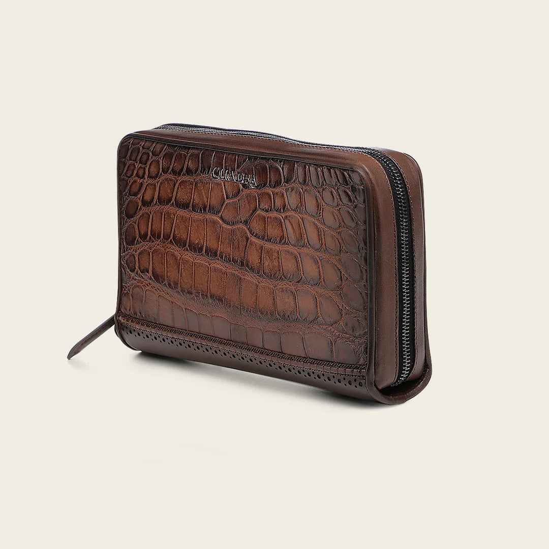 Luxury BOC00AL Cuadra Chocolate Alligator Leather Handbag for Women - Perfect for Evening Parties, Weddings & Special Occasions