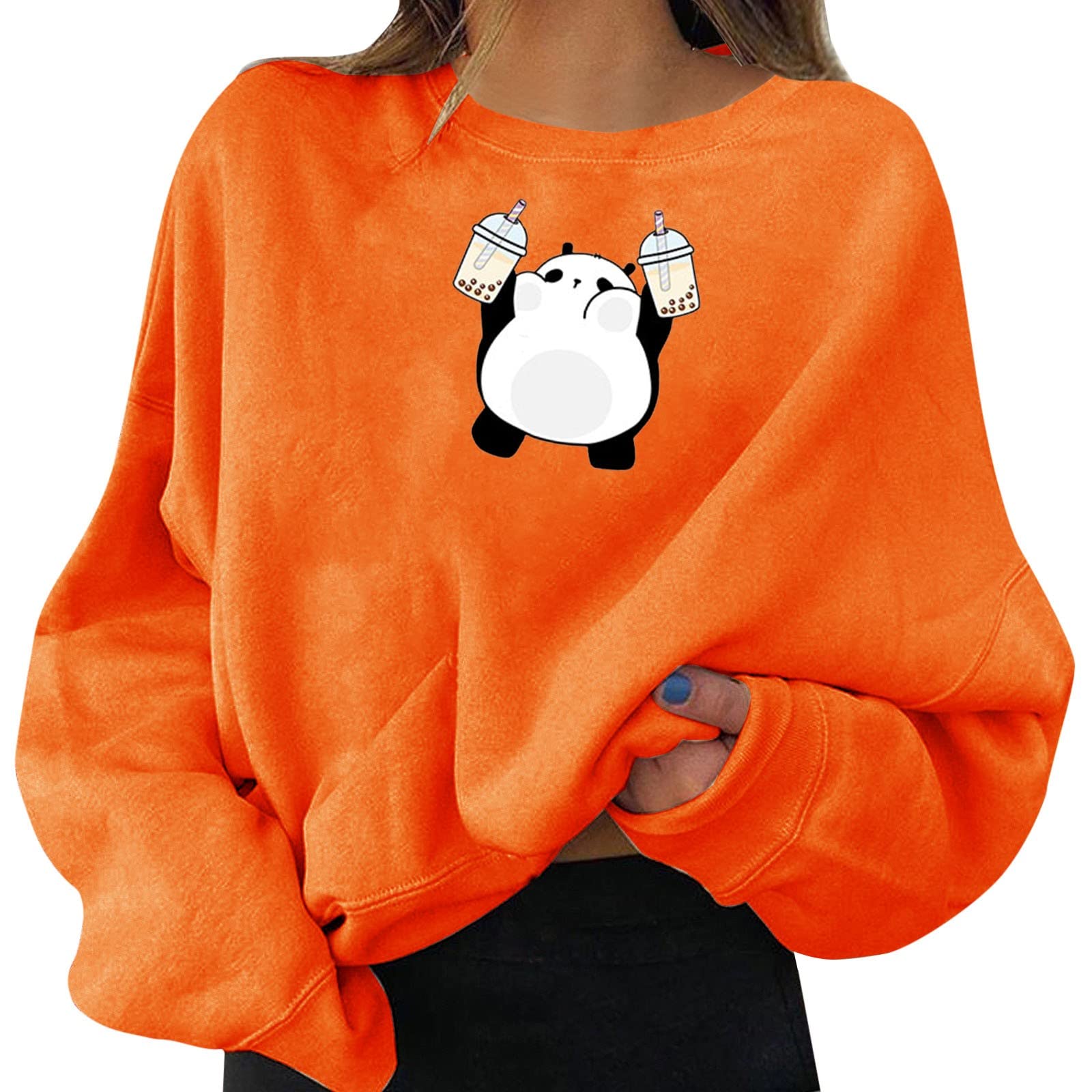 Fun Graphic Print Women's Pullover Sweatshirt - Round Neck Long Sleeve Casual Tops for Women | Perfect for Work, Gym & Everyday Wear