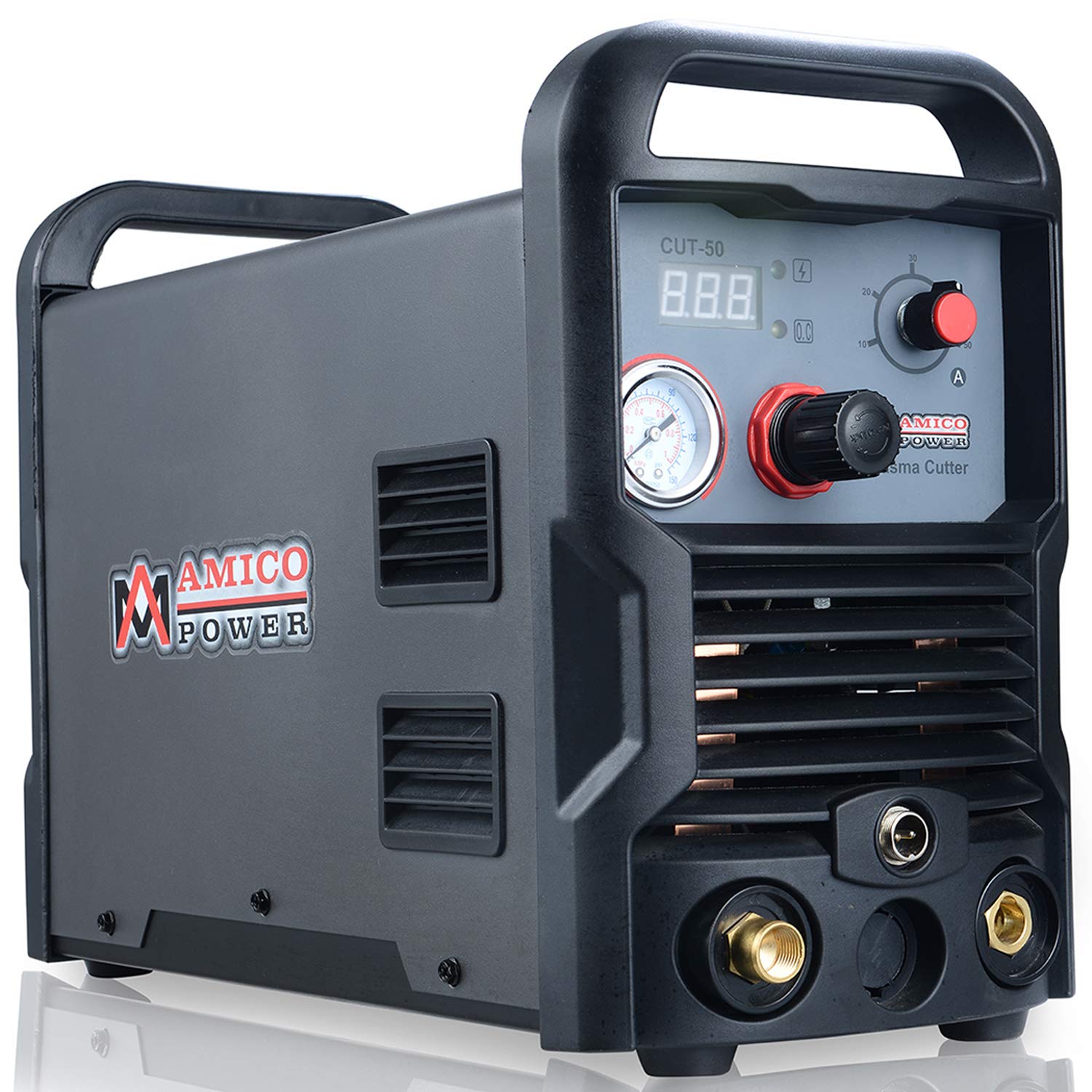 AmicoPower CUT-50 50-Amp Plasma Cutter - 4/5 Inch Clean Cut, 110V/230V Dual Voltage DC Inverter Cutting Machine for Metal Fabrication, Automotive Repair & DIY Projects