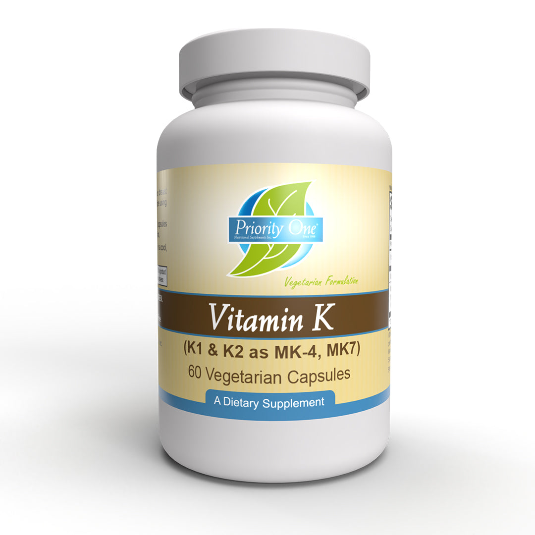 Vitamin K1 & K2 Supplement (60 Vegetarian Capsules) - MK4 & MK7 for Bone & Heart Health - Supports Immune System & Blood Clotting - Ideal for Vegans & Vegetarians