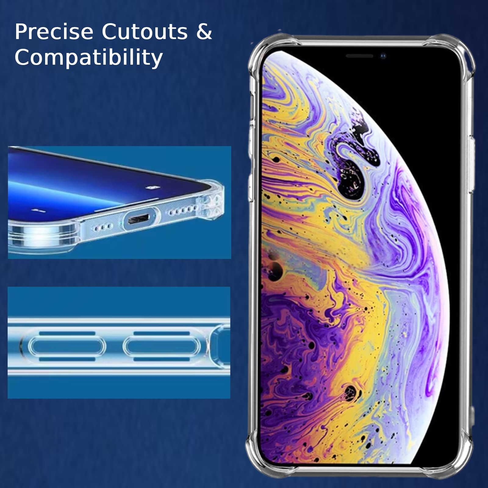Vintage Celestial Sun Moon Star Pattern iPhone X/Xs Phone Case - Trendy Aesthetic Space Planet TPU Cover for Women, Men & Teens | Perfect for Daily Use, Travel & Gift Giving