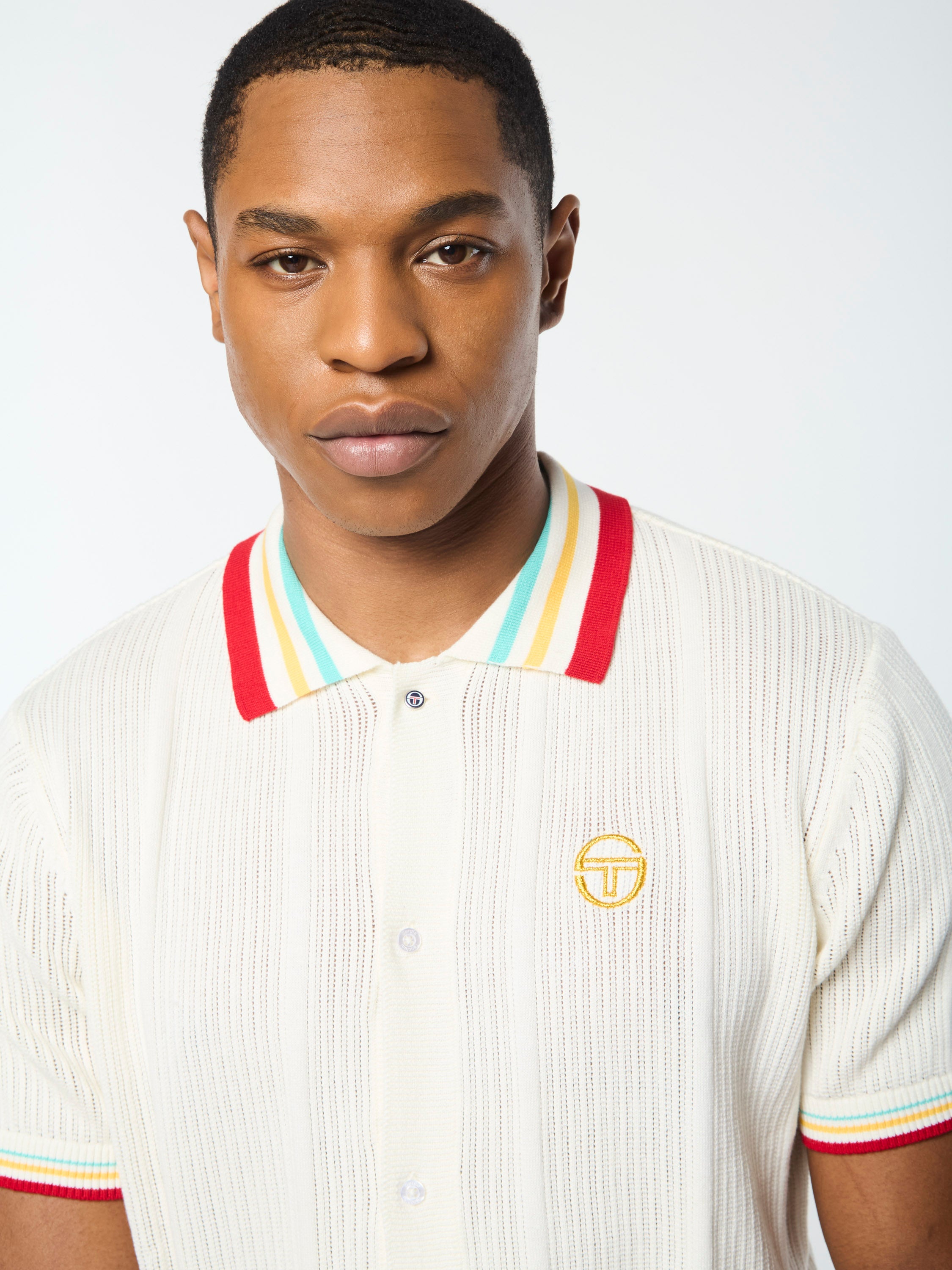 Slice Polo Shirt for Men - Elegant Gardenia & Gold Design - Perfect for Casual Wear, Office & Outdoor Activities