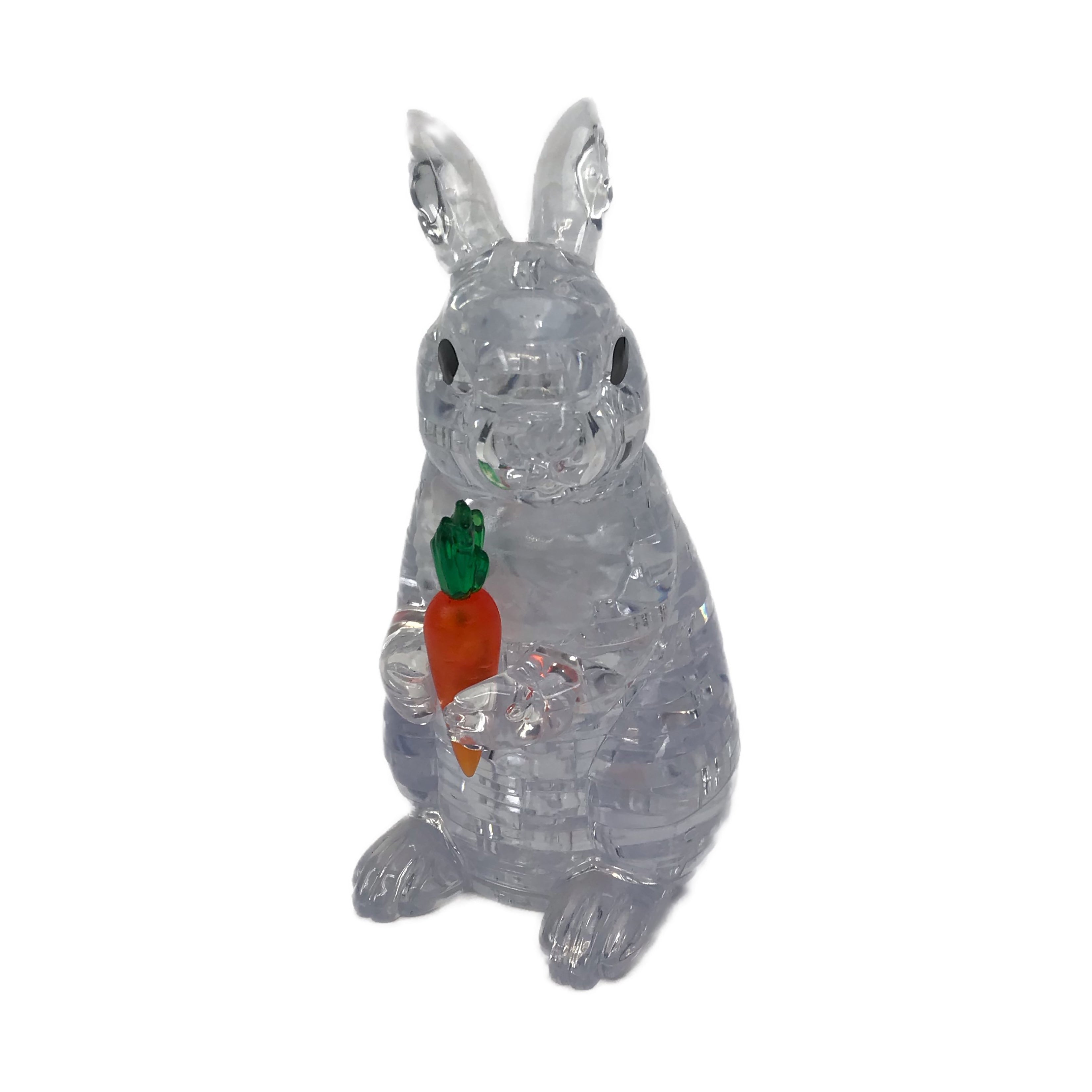 BePuzzled 3D Crystal Rabbit Puzzle - 43 Piece White Brain Teaser for Adults & Teens - Perfect for Home Decor, Gift Giving & Stress Relief