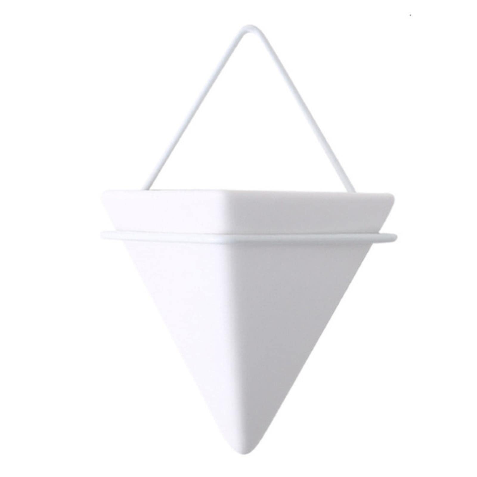Nordic Wall Mounted Ceramic Flower Pot - Hanging Succulent Planter with Iron Holder for Hydroponic Plants | Perfect for Home Decor, Office, Balcony & Indoor Gardening