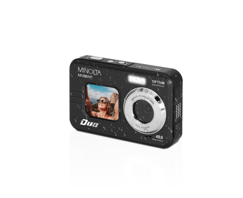 MINOLTA MN50WP Duo 48MP Autofocus 5K Ultra HD Waterproof Digital Camera with Dual LCD Screen - Black (No Memory Card Included) - Perfect for Underwater Photography, Travel Adventures & Outdoor Activities