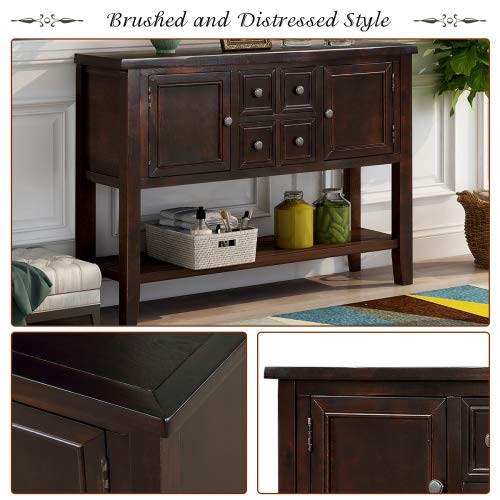 Buffet Sideboard Console Table with Storage Drawers & Cabinets - Sofa Table, End Table for Living Room, Dining Room - Espresso Finish - Perfect for Home Decor & Extra Storage Space