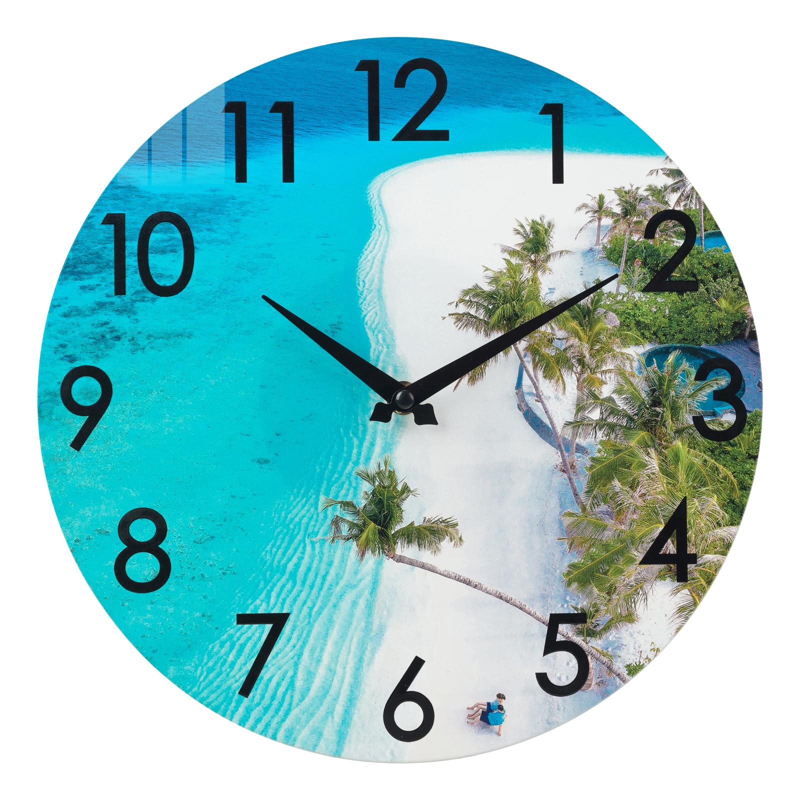 12 Inch Teal Waterproof Outdoor Wall Clock - Nautical Beach Coastal Decor for Patio, Pool, Garden & Home - Perfect for Indoor & Outdoor Use in Bathrooms, Kitchens, and Decks