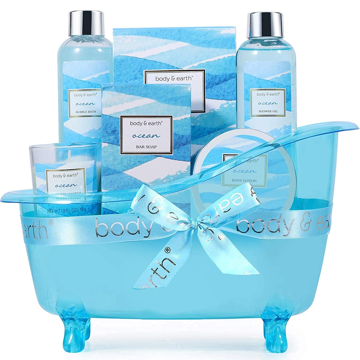 Lavender & Ocean Scented 14-Piece Spa Gift Set for Women - Body & Earth Bath Set with Bath Salts, Soap, and More - Perfect for Relaxation, Home Spa, and Self-Care Gifts