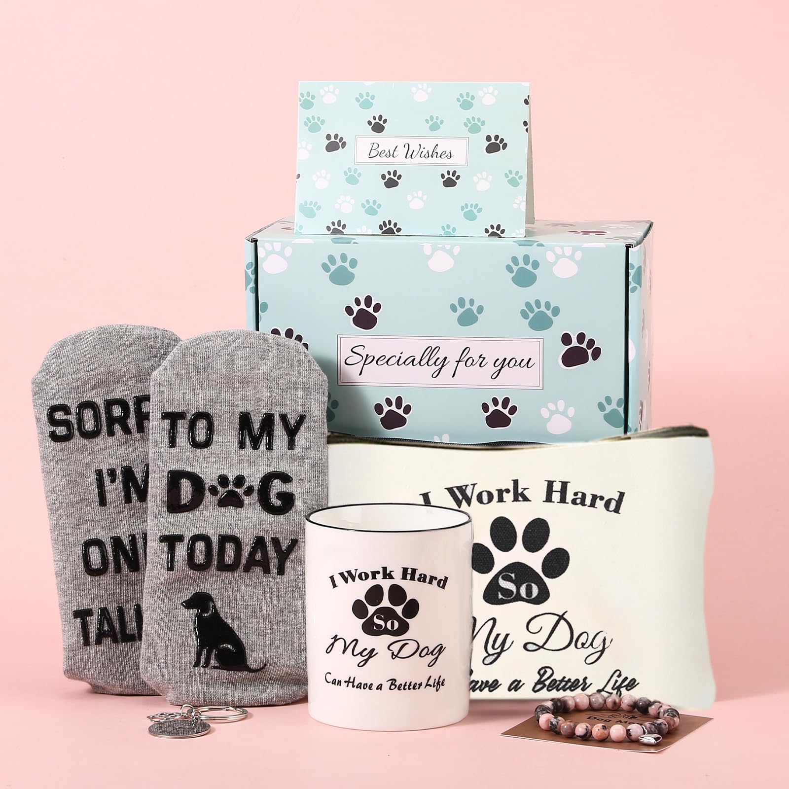 Funny Dog Mom Gifts for Women - Cute Dog Lover Mugs & Bracelets - Perfect Dog Themed Gift Basket for Mother's Day, Birthday, Christmas - Great for Wife, Grandma, Sisters - Ideal for Coffee Lovers & Dog Enthusiasts