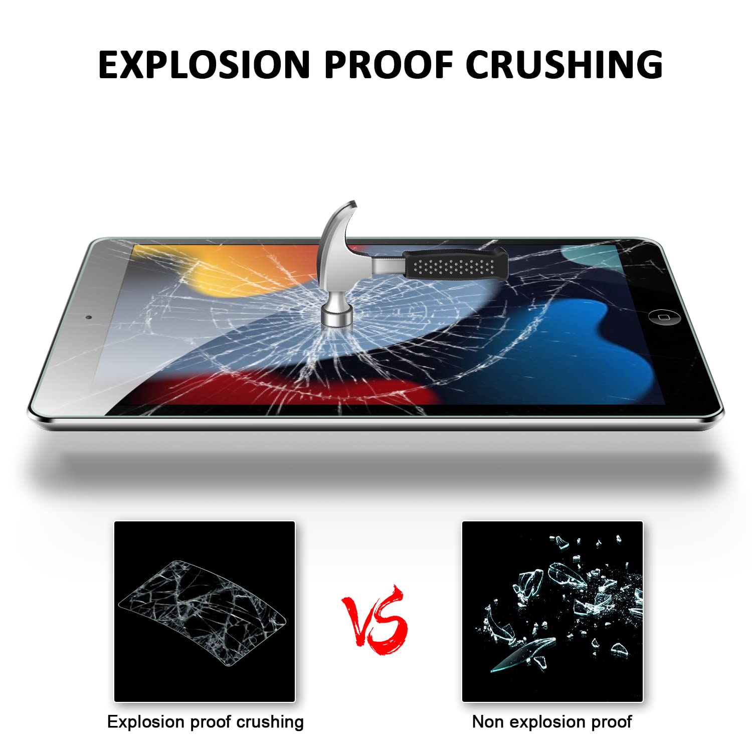 TopEsct 9H Tempered Glass Screen Protector for iPad 9th/8th/7th Generation (10.2-Inch, 2021/2020/2019 Models) - 2 Pack - Anti-Scratch, Bubble-Free, HD Clear Protection for Work, School & Entertainment