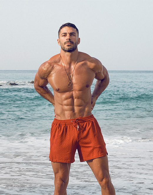 2Eros Signet S90 Textured Swim Shorts for Men - Quick-Dry Beach Board Shorts with Comfortable Elastic Waistband - Perfect for Swimming, Surfing, and Summer Vacation