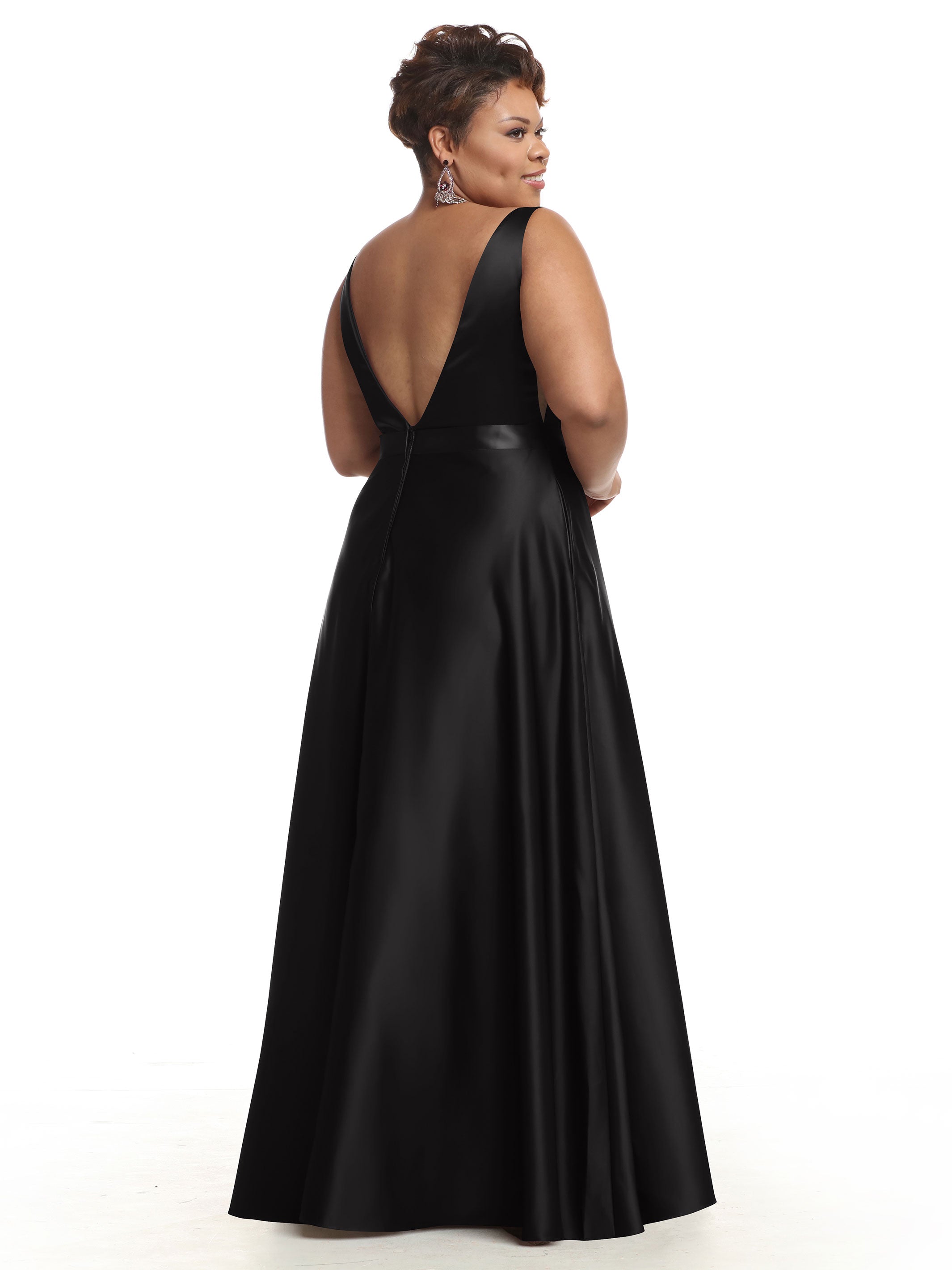 Elegant 80118 Satin A-Line Bridesmaid Dress with V-Neck & Waist Sash - Perfect for Weddings, Formal Events & Special Occasions