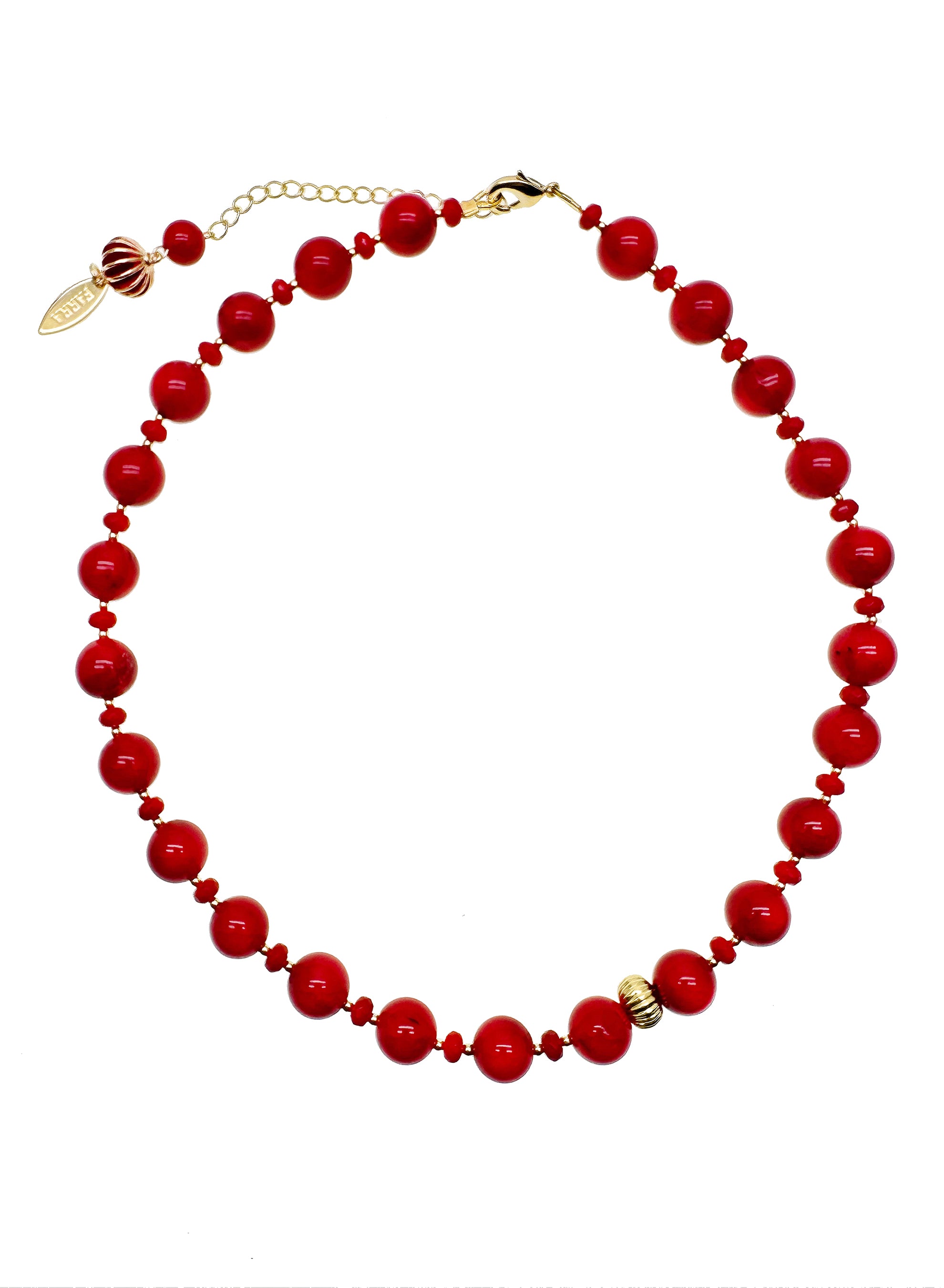Adorable Red Bamboo Coral Choker Necklace KN048 - Elegant Fashion Jewelry for Women, Perfect for Parties, Weddings & Date Nights