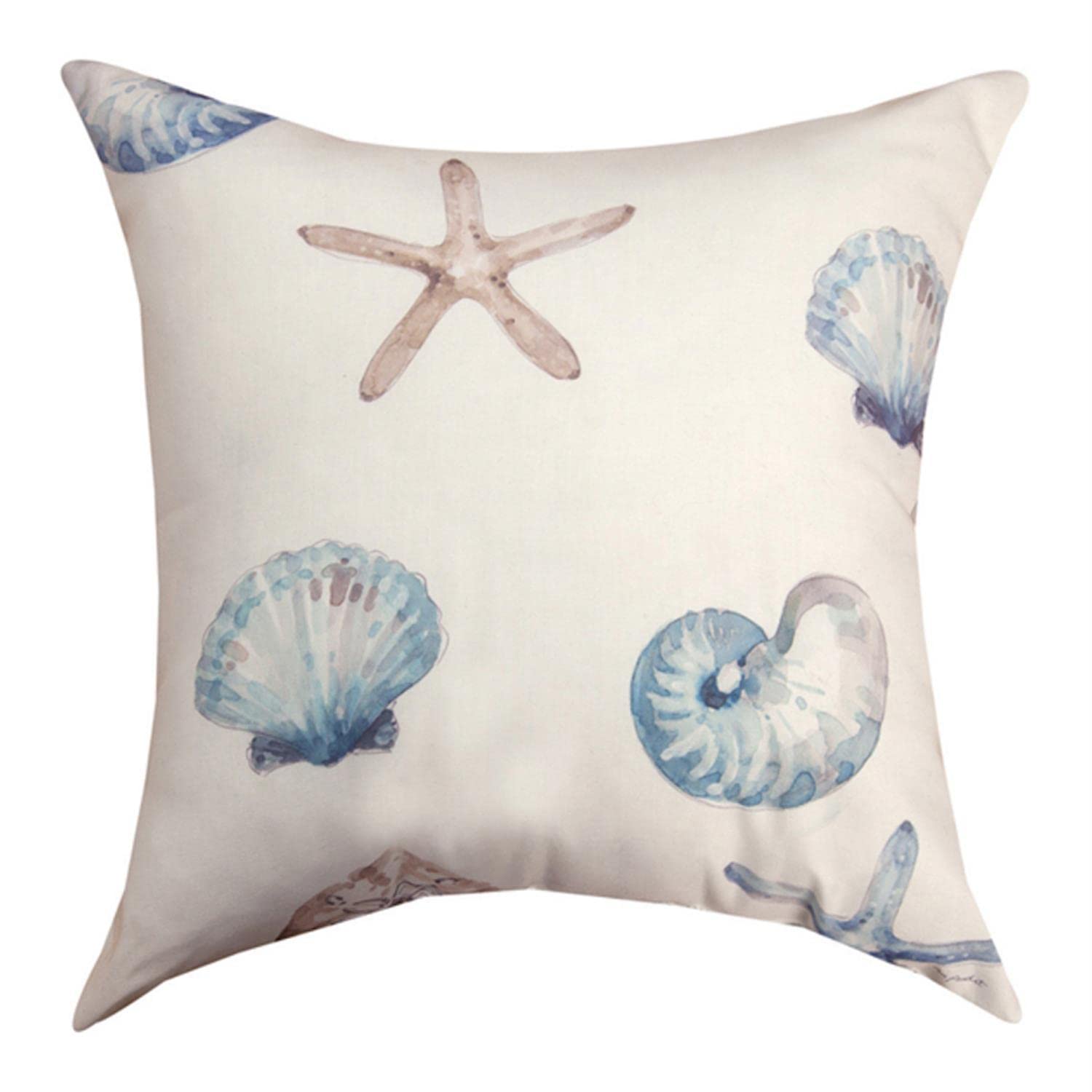 Blue Coastal Escape Blended Yarn Climaweave Pillow - Breathable & Soft Decorative Throw Pillow for Sofa, Bed, or Outdoor Patio - Multi-Finish SLCES Design