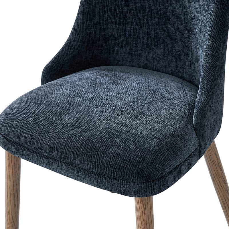Zara Dining Chairs Set of 2/4/6 - Modern Curved Backrest with Natural Wood Legs & Plush Cushion - Perfect for Kitchen, Dining Room, or Breakfast Nook