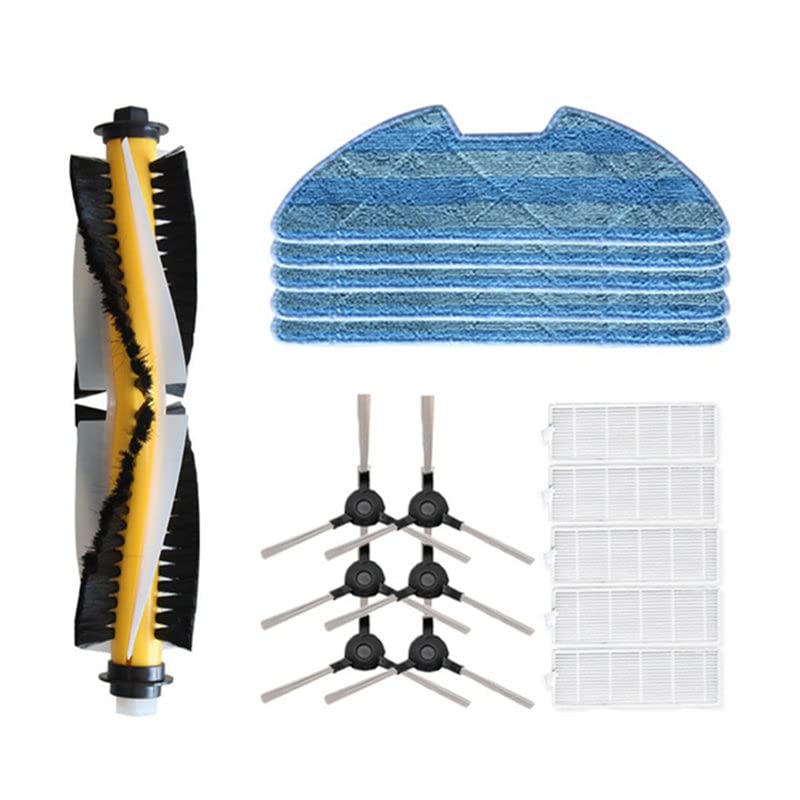 Kitfort KT-565 Robotic Vacuum Cleaner Replacement Parts Set - Side Brush, Main Brush, HEPA Filter & Mop Cloth - Compatible Accessories for Efficient Home Cleaning | Perfect for Hardwood Floors & Pet Hair Removal
