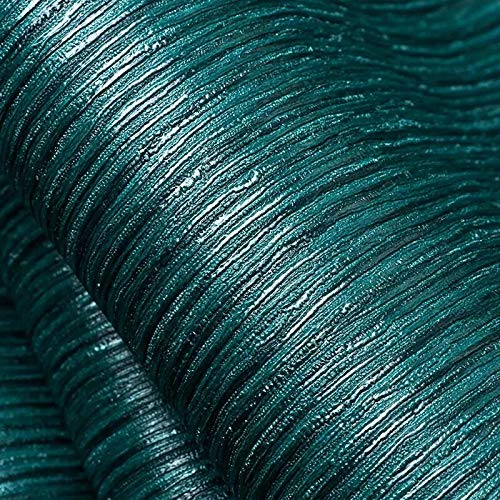 Modern Waterproof Palm Leaf Wallpaper - Dark Green Tropical Peel and Stick Wallpaper for Living Room & Bedroom - Self-Adhesive Removable Wall Decor (10m x 53cm, Peacock Blue Stripes) - Perfect for Home Office, Nursery, and Accent Walls