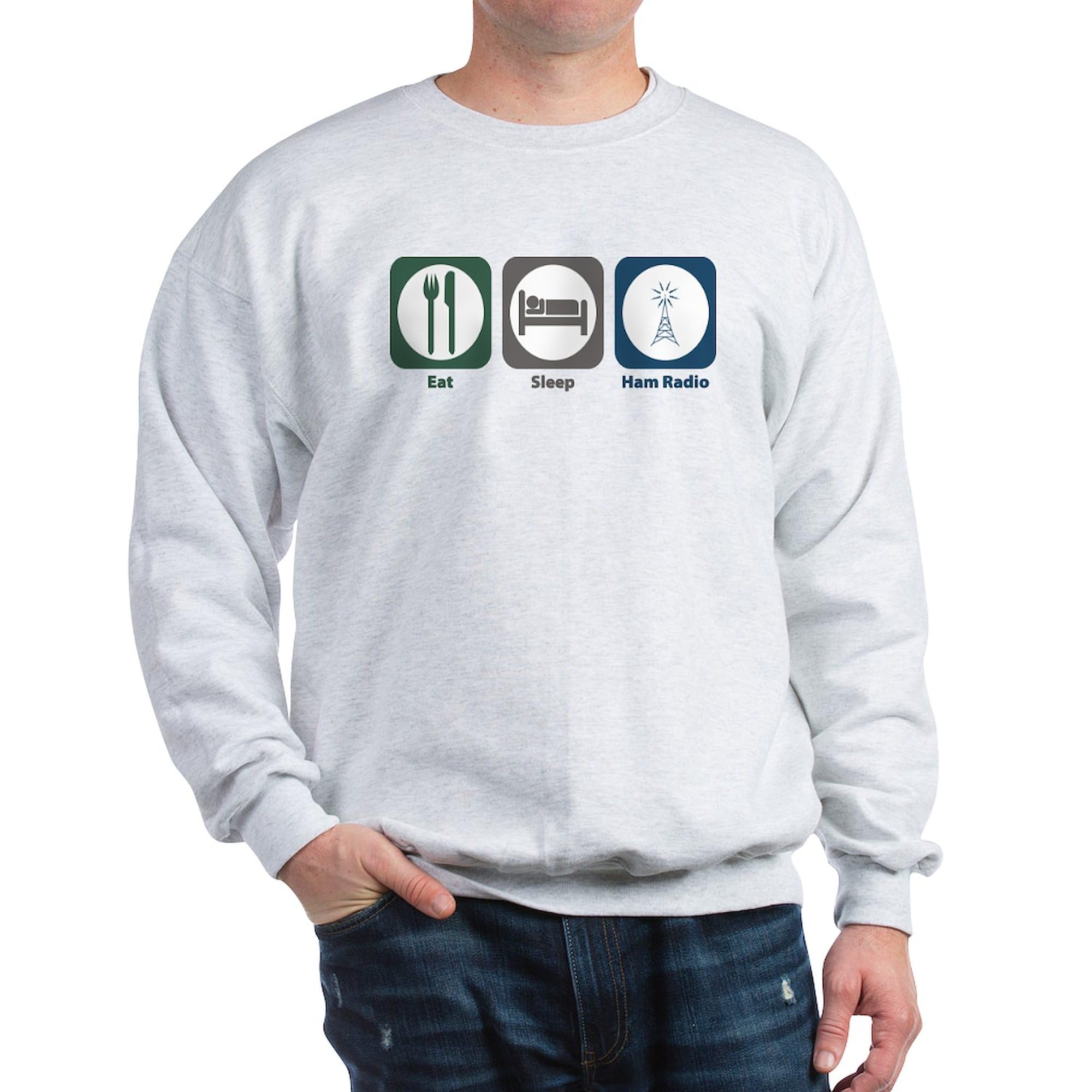 Eat Sleep Ham Radio Sweatshirt - Classic Crew Neck Lightweight Pullover for Men & Women | Perfect for Radio Enthusiasts, Casual Wear & Outdoor Activities