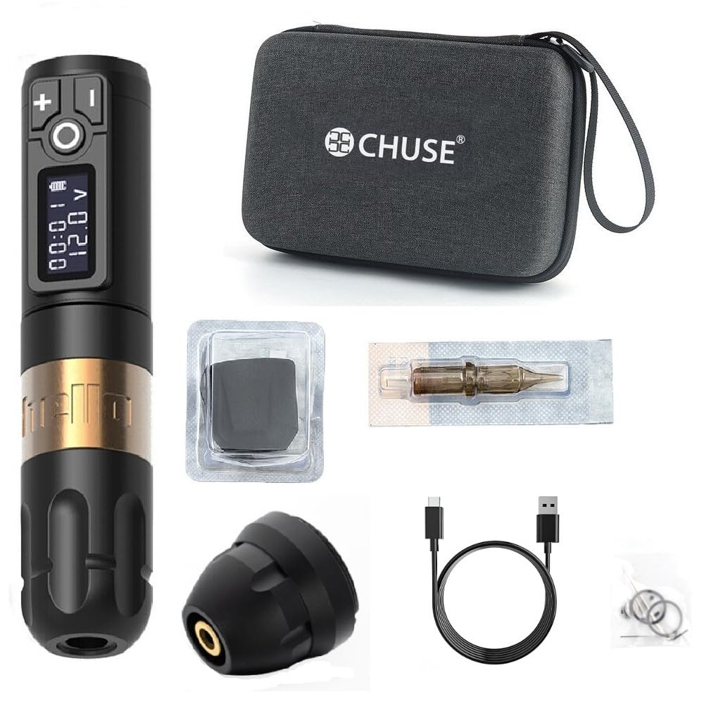 2nd Gen CHUSE Wireless Microblaster Kit - Rechargeable Lithium Rotary Gun for Cleaning & Polishing (Gold Machine) - Perfect for Auto Detailing, Jewelry Cleaning & DIY Crafts