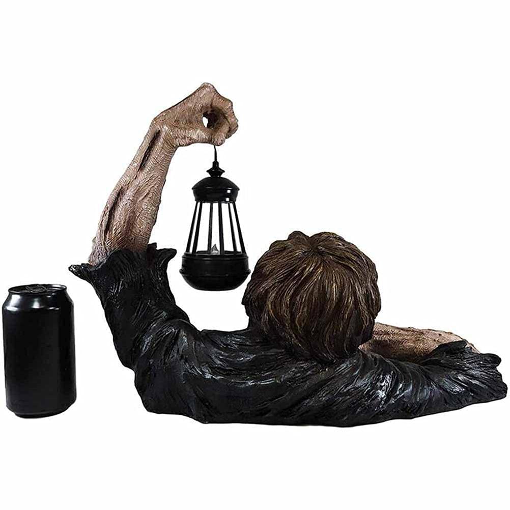 Solar Powered LED Zombie Garden Statue - Halloween Graveyard & Patio Decor, Resin Outdoor Lawn Yard Decoration for Halloween Party, Haunted House, and Spooky Holiday Gift