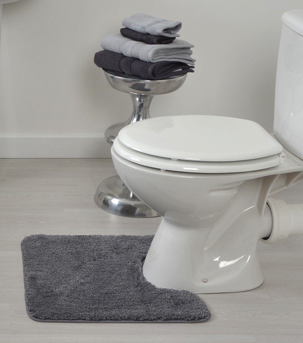 Premium Antron Non-Slip Pedestal Bath Mat - Charcoal Gray for Bathroom Safety & Comfort - Perfect for Showers, Bathtubs & Spa Areas