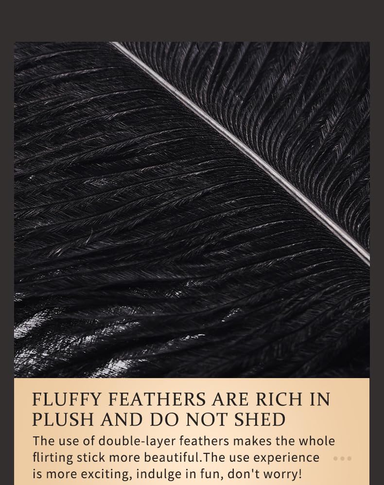 Adult Feather Tickler for Couples - Sensual BDSM Play Toy for Foreplay & Intimate Fun - Soft & Irresistible Feather Flirting Stick (White) - Perfect for Romantic Nights & Spicing Up Relationships