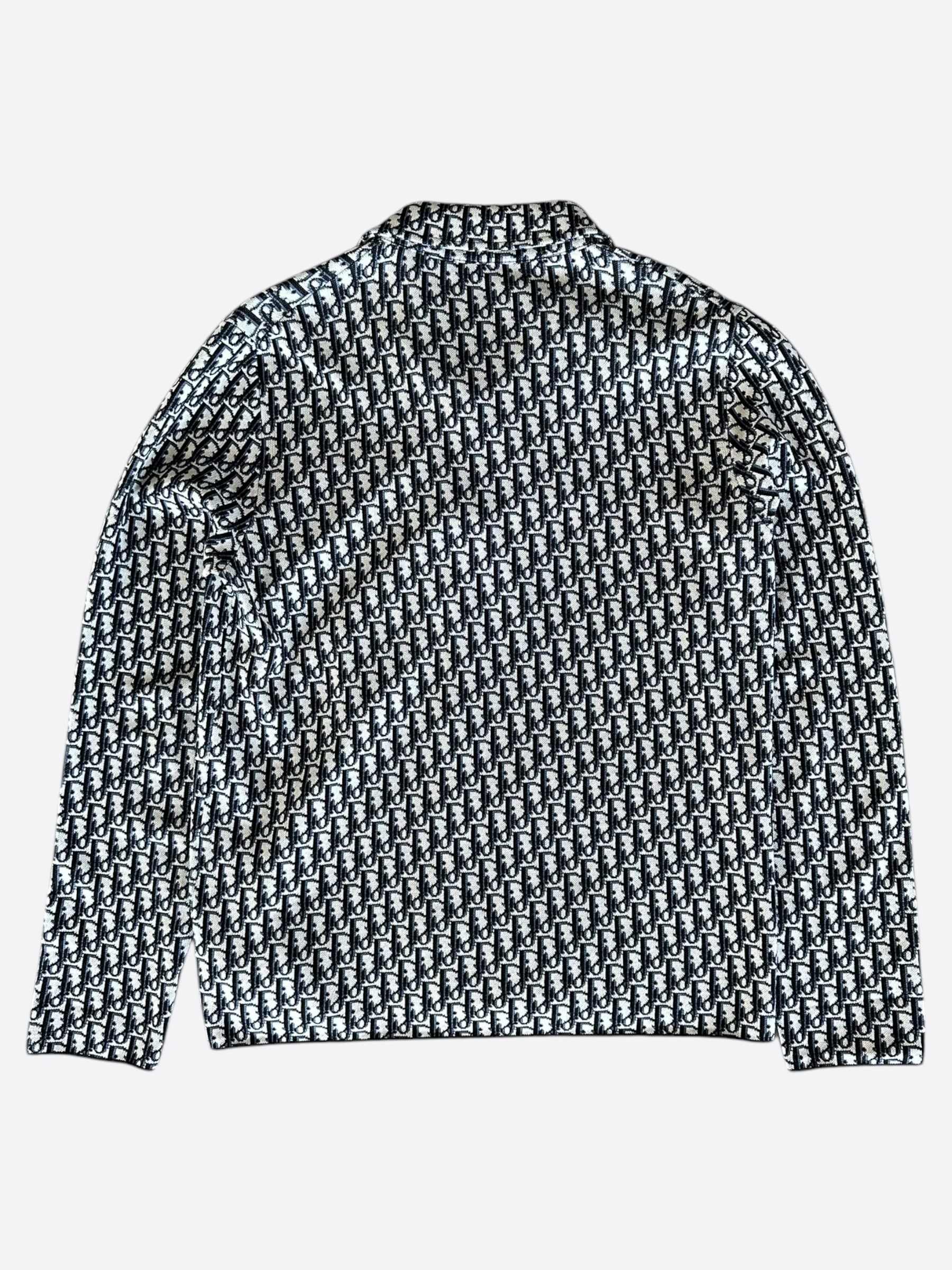 Dior Beige & Blue Oblique Button Up Shirt for Men - Stylish Casual & Office Wear - Perfect for Business Meetings & Date Nights