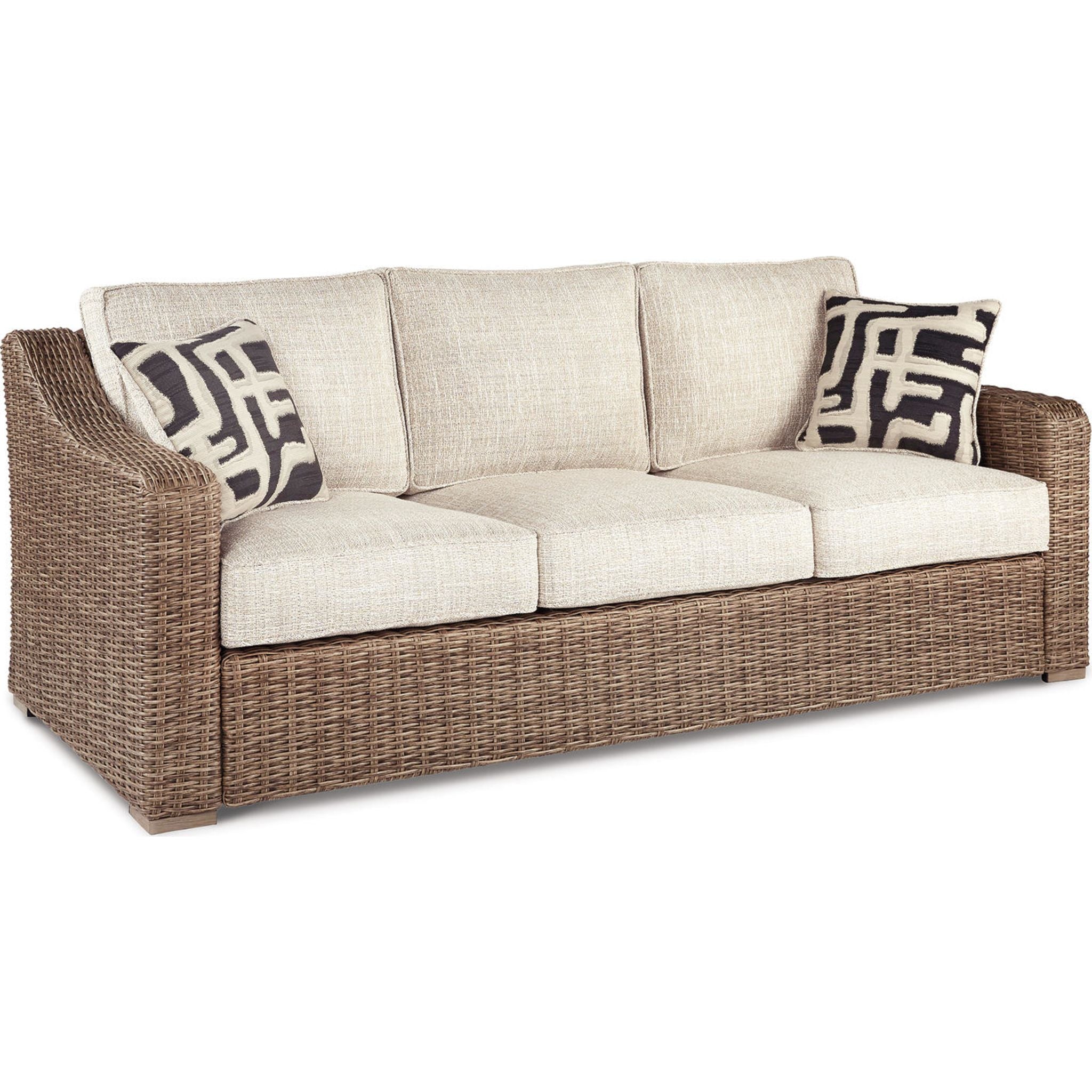 Beachcroft 4-Piece Outdoor Patio Furniture Set - Waterproof Wicker Rattan Sofa with Cushions, Beige - Perfect for Backyard, Garden, Poolside & Terrace Relaxation