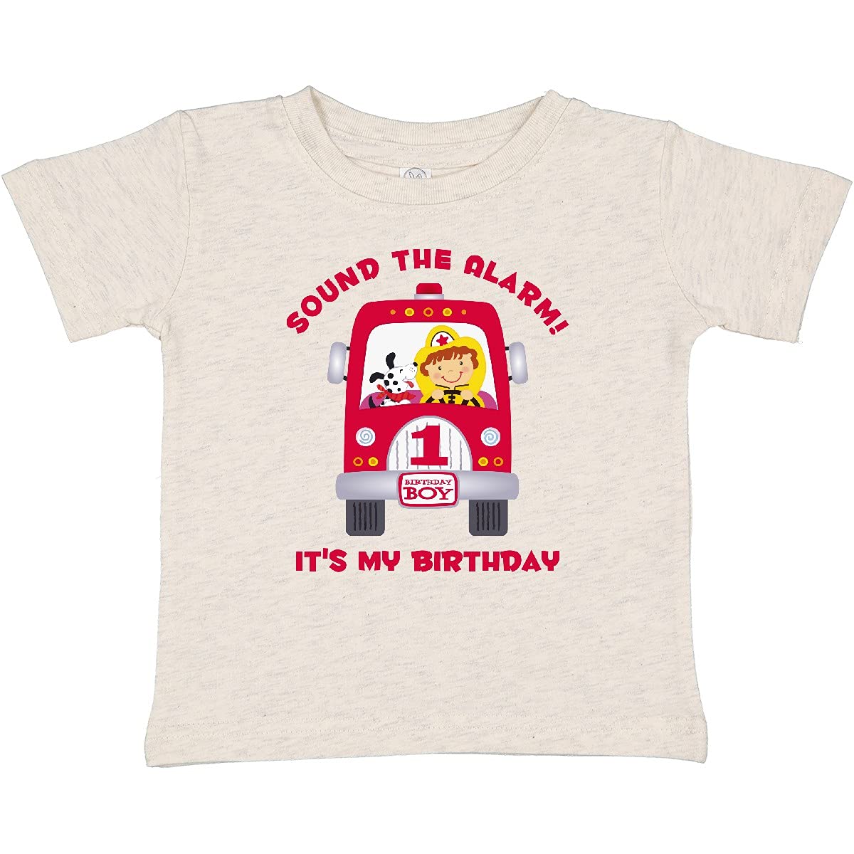 inktastic Fire Truck 1st Birthday Boy Baby T-Shirt - Perfect for Birthday Parties, Photo Shoots & Gifts