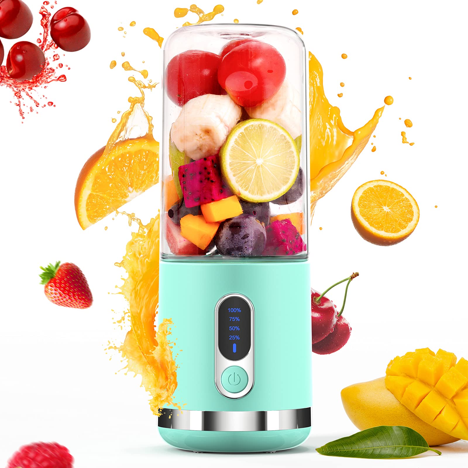 Togala A8 Portable Blender - 4000mAh USB-C Rechargeable Personal Blender with 6 Stainless Steel Blades, Mini Handheld Juicer for Smoothies, Shakes & Protein Drinks - Perfect for Home, Office, Gym & Outdoor Travel - Blue