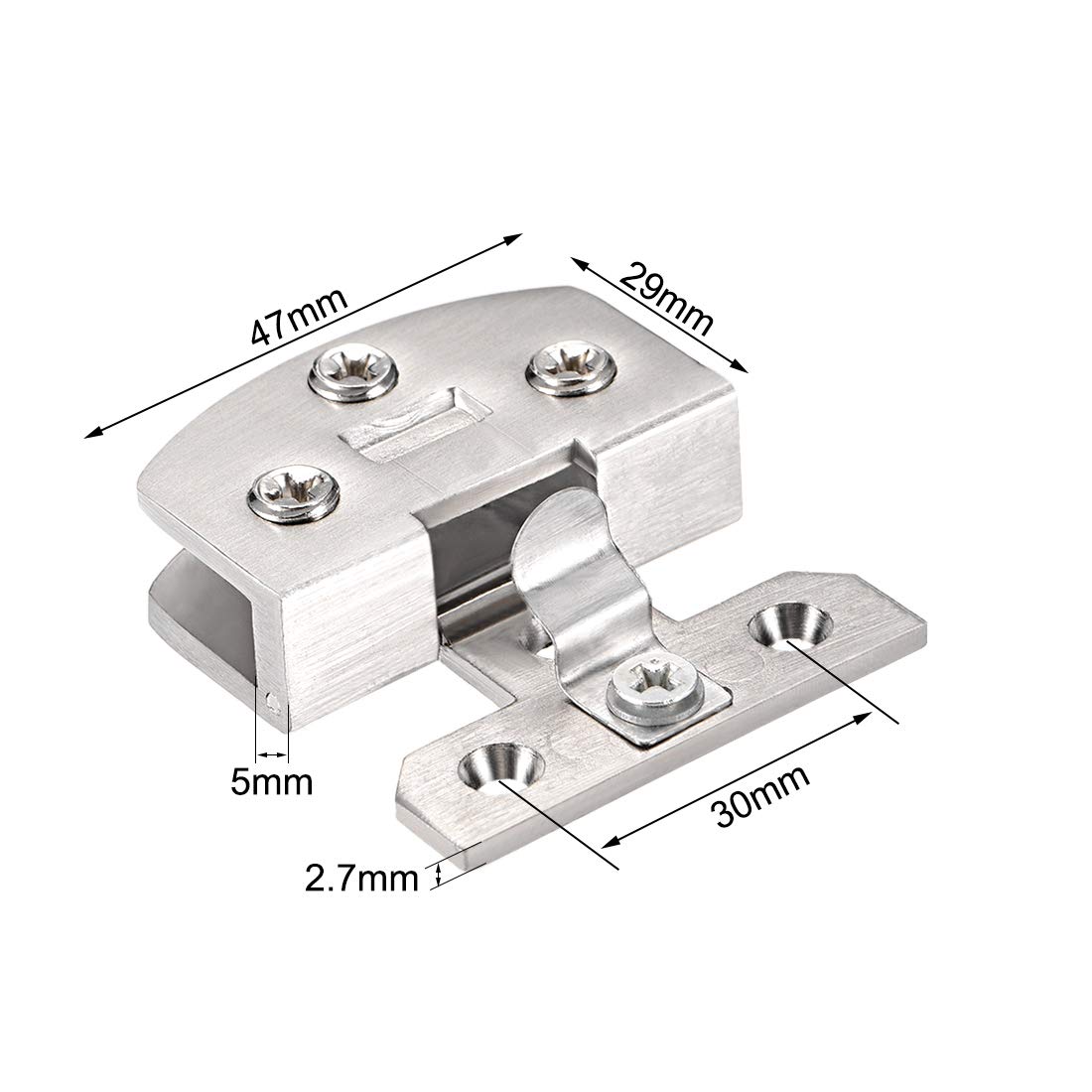 uxcell Glass Hinge Clamps for 5mm-8mm Cabinet Doors - 2 Pack - Perfect for Showcase Cabinets, Display Cases & Glass Door Installations