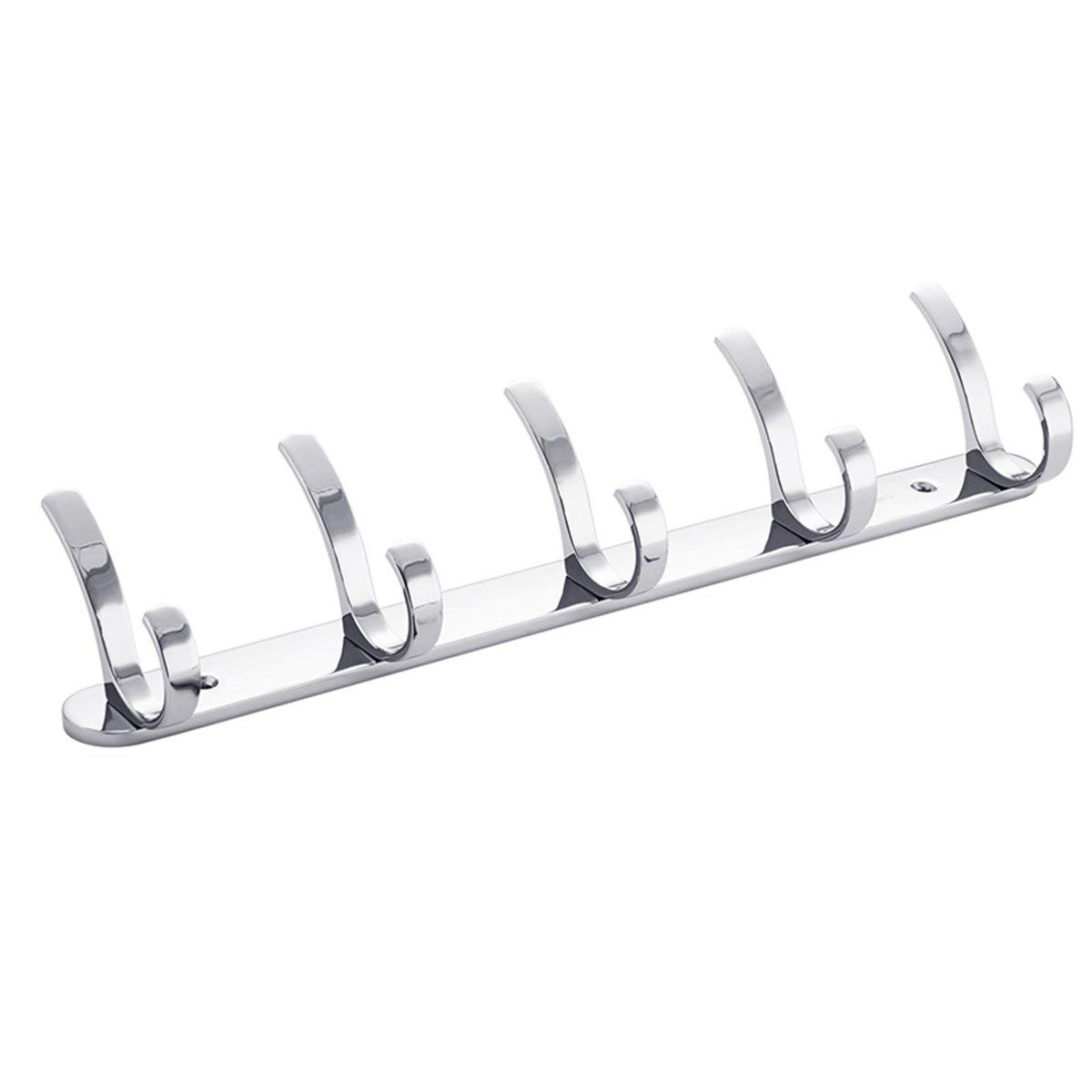 Stainless Steel Wall Hooks for Bathroom & Door - Heavy Duty Coat Hooks (6 Pack) - Space Saving Clothes Hangers for Jackets, Hats, Bags - Perfect for Home, Office, Dorm Organization
