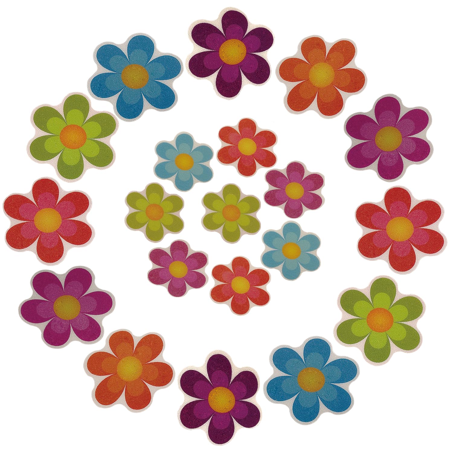 20-Piece Non-Slip Bathtub Stickers with Bright Flower Design - Anti-Slip Shower Stickers for Bathroom Safety - Perfect for Bathtubs, Showers, and Pool Floors to Prevent Slips and Falls