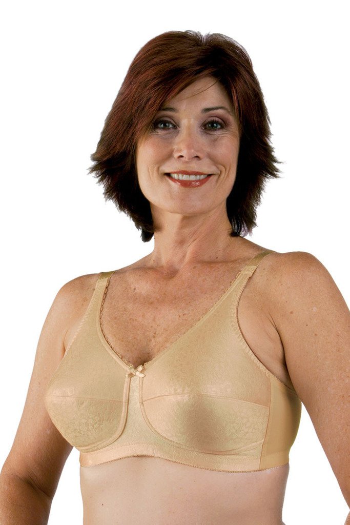 Post Mastectomy Bra - Nylon Knit Fiberfill Comfort Bra for Women - Soft Supportive Prosthesis Pocket Bra for Breast Cancer Recovery - Perfect for Daily Wear & Post-Surgery Comfort