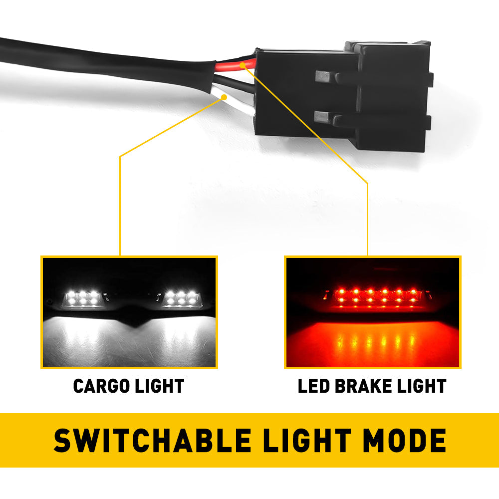 1994-2001 Dodge Ram 1500/2500/3500 LED Third Brake Light Replacement - Smoked Lens High Mount Cargo Lamp with Switchable Brake/Cargo Light Function - Perfect for Truck Bed Lighting & Nighttime Visibility