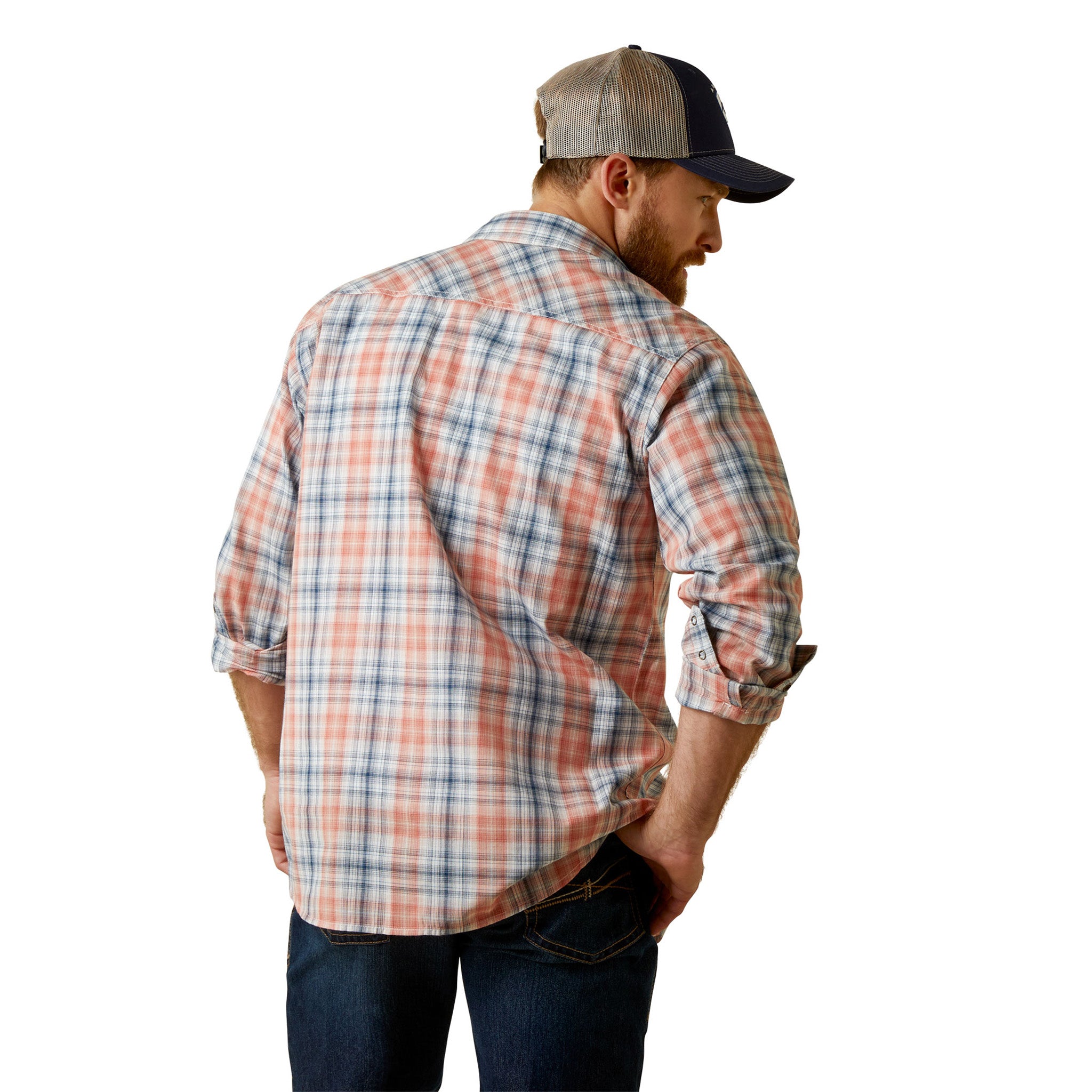 Ariat Hantioch Retro Fit Western Shirt for Men - Classic Cowboy Style Plaid Button-Up Shirt for Rodeo, Ranch Work & Casual Wear