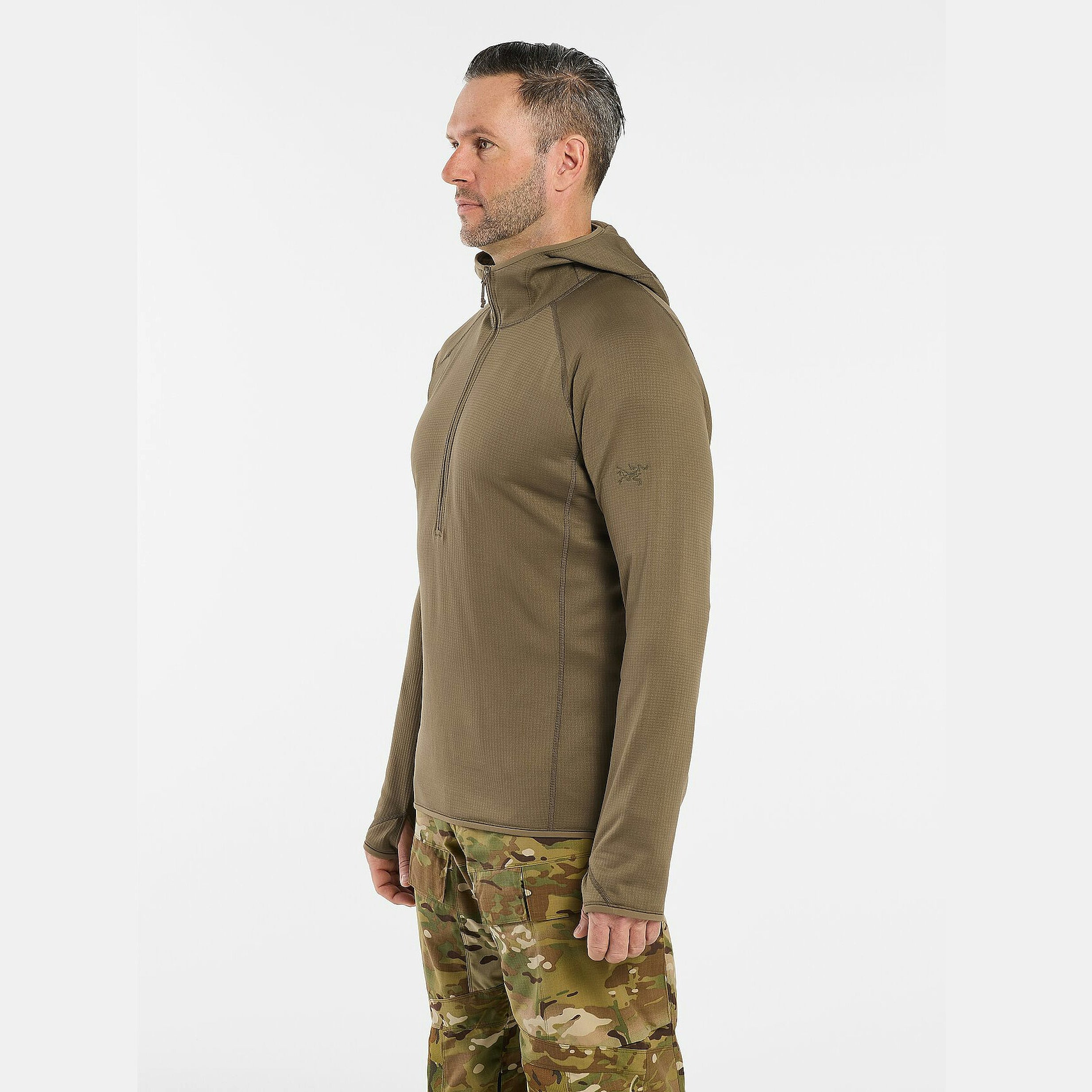 Arc'teryx LEAF Delta AR 1/2 Zip Neck Hoody for Men - Lightweight Mid Layer Fleece Jacket (Like New) | Hiking, Camping & Outdoor Activities