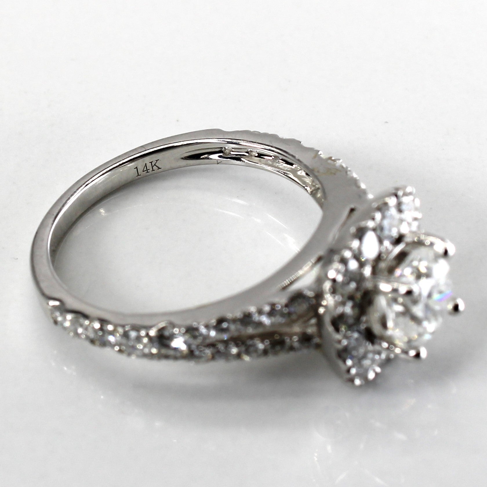 1.72ctw Halo Diamond Engagement Ring - I1 E/F Clarity, Size 6.5 - Perfect for Proposals, Anniversaries & Special Occasions
