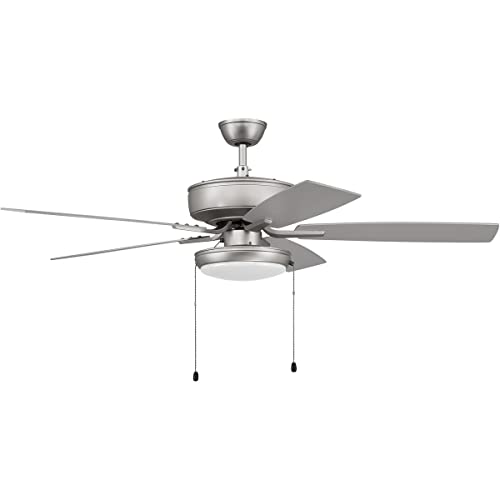Craftmade P119ESP5-52ESPWLN Pro Plus 52 Inch Ceiling Fan with LED Light Kit & Pull Chain - 5 Reversible Espresso/Walnut MDF Blades - Perfect for Living Room, Bedroom & Outdoor Covered Patios