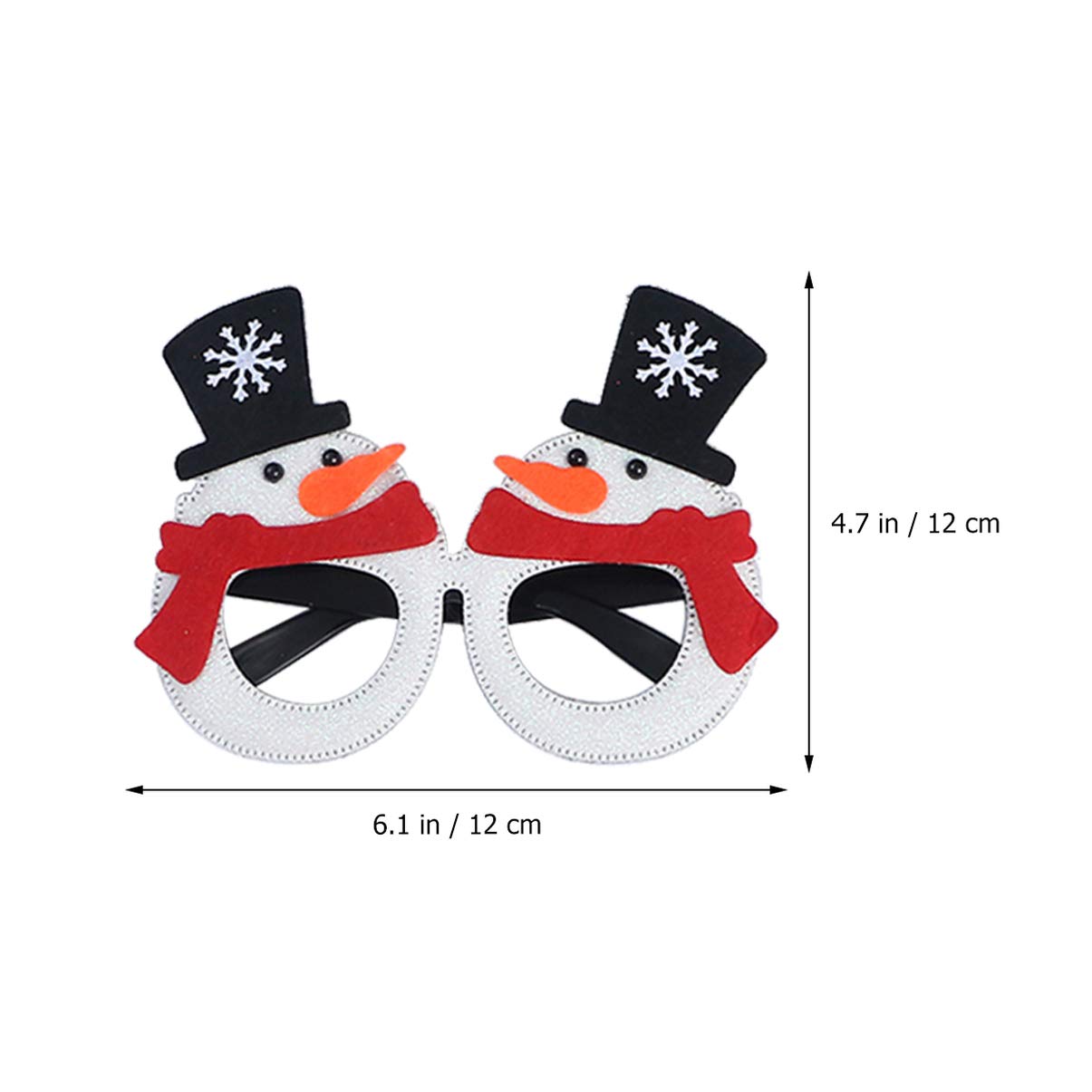 NUOBESTY 6pcs Christmas Party Glasses - Sparkly Holiday Eyewear for Kids, Festive Cocktail Party Accessories, Funny Xmas Fancy Dress Costume Frames - Perfect for Christmas Celebrations, Family Gatherings & Holiday Photo Booths