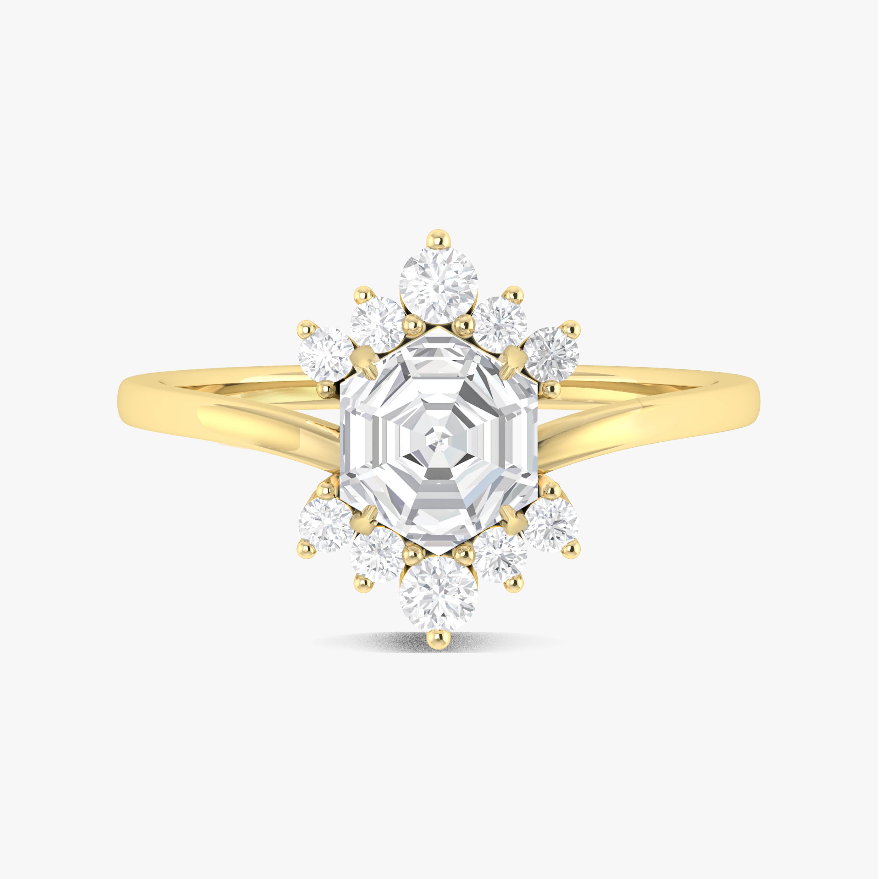 Natural Moissanite Hexagon Gemstone Ring for Women - Dainty & Elegant Wedding, Engagement, Anniversary Jewelry Gift - Perfect for Everyday Wear & Special Occasions