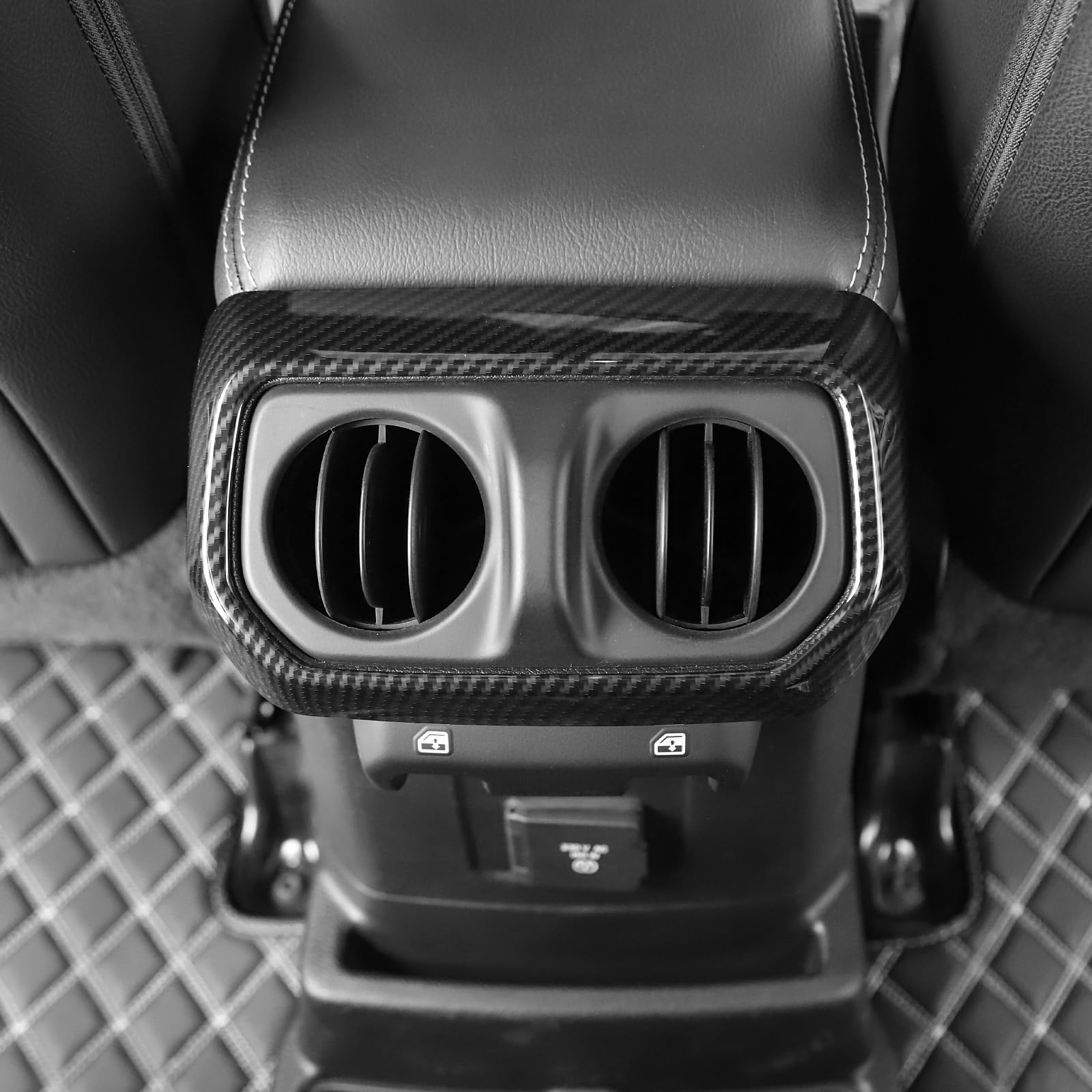 Carbon Fiber Rear AC Vent Trim Frame for Jeep Wrangler JL/JLU & Gladiator JT (2018-2024) - Interior Upgrade Accessories | Perfect for Off-Road & Daily Driving