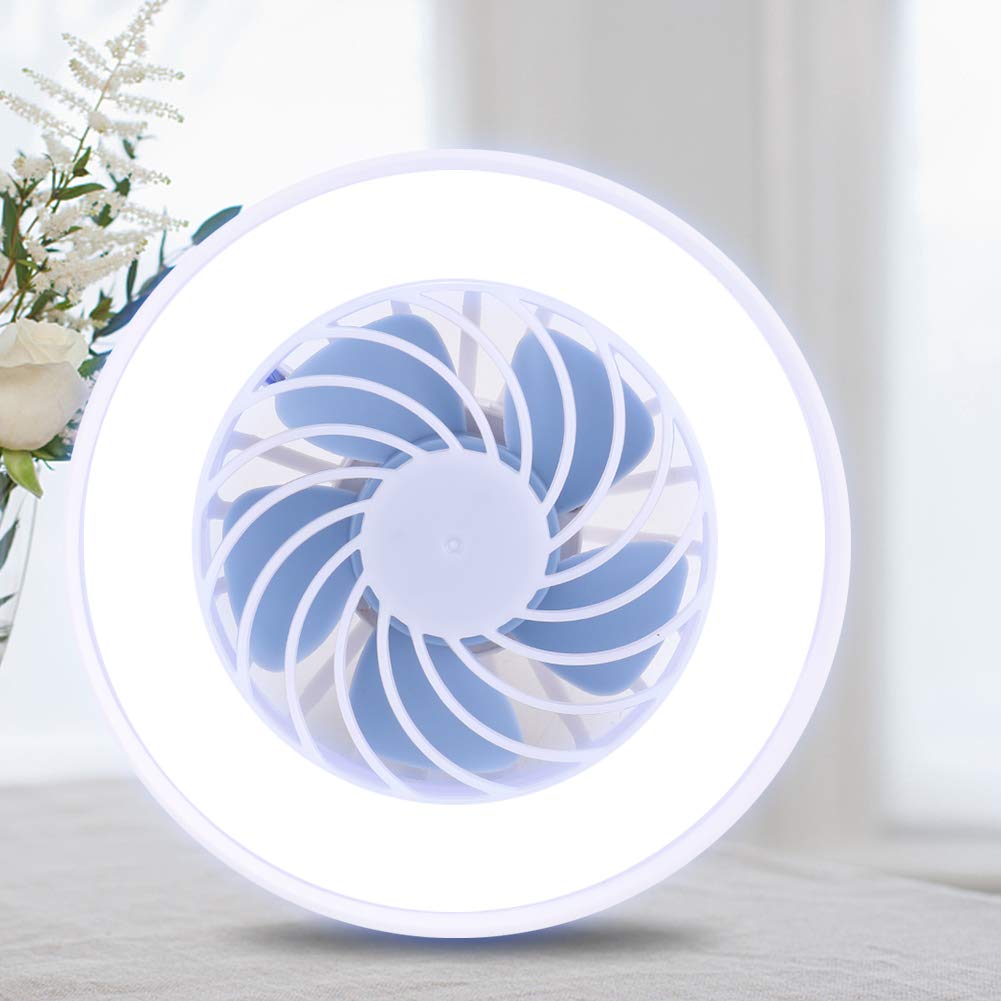 Ultra-Thin LED Ceiling Fan Light - 12W 3500-4000K White Light, Anti-Glare Modern Fan Lamp with Invisible Blades for Home, Bedroom, Office & Night Market - Perfect for Cooling & Lighting Small Spaces