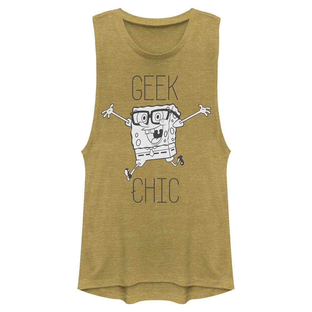SpongeBob SquarePants Women's Muscle Tank Top - Nickelodeon Cartoon Graphic Tee for Women - Geek Chic Casual Wear for Beach, Gym & Summer Outfits